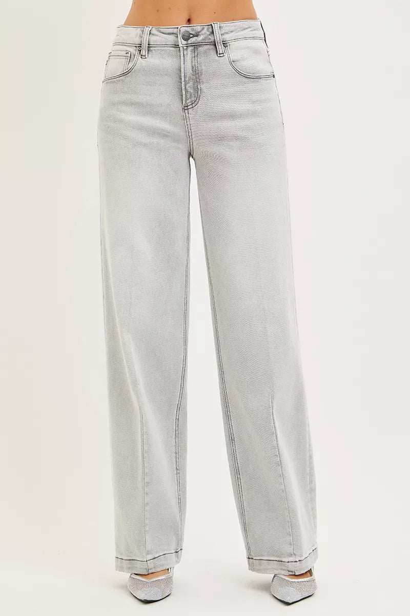RISEN Slouchy Baggy Jeans with Contrast Stitching Secondary image
