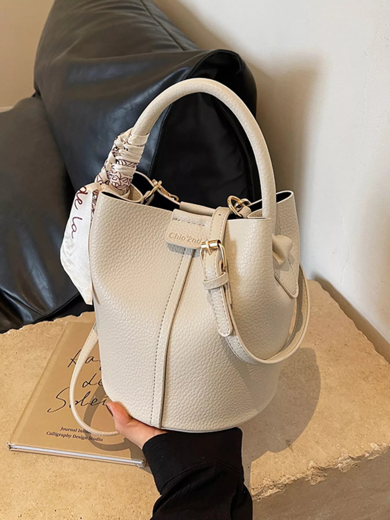 Leather Bucket Crossbody Bag Secondary image