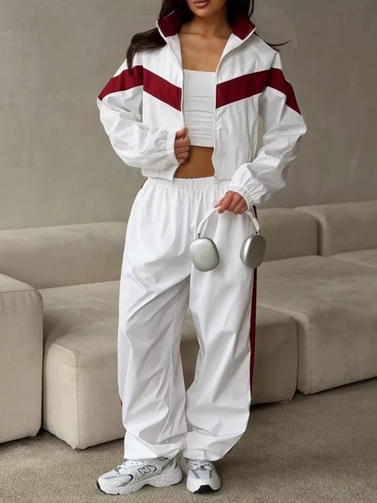 Color Block Zip Up Outerwear and Pants Set - photo 16