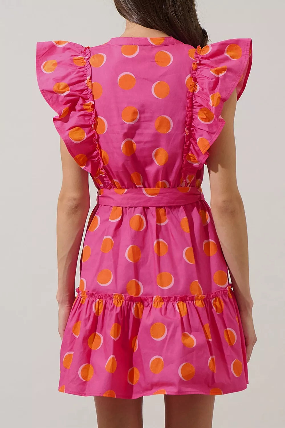 Ruffle Sleeve Polka Dot Mini Dress Secondary image