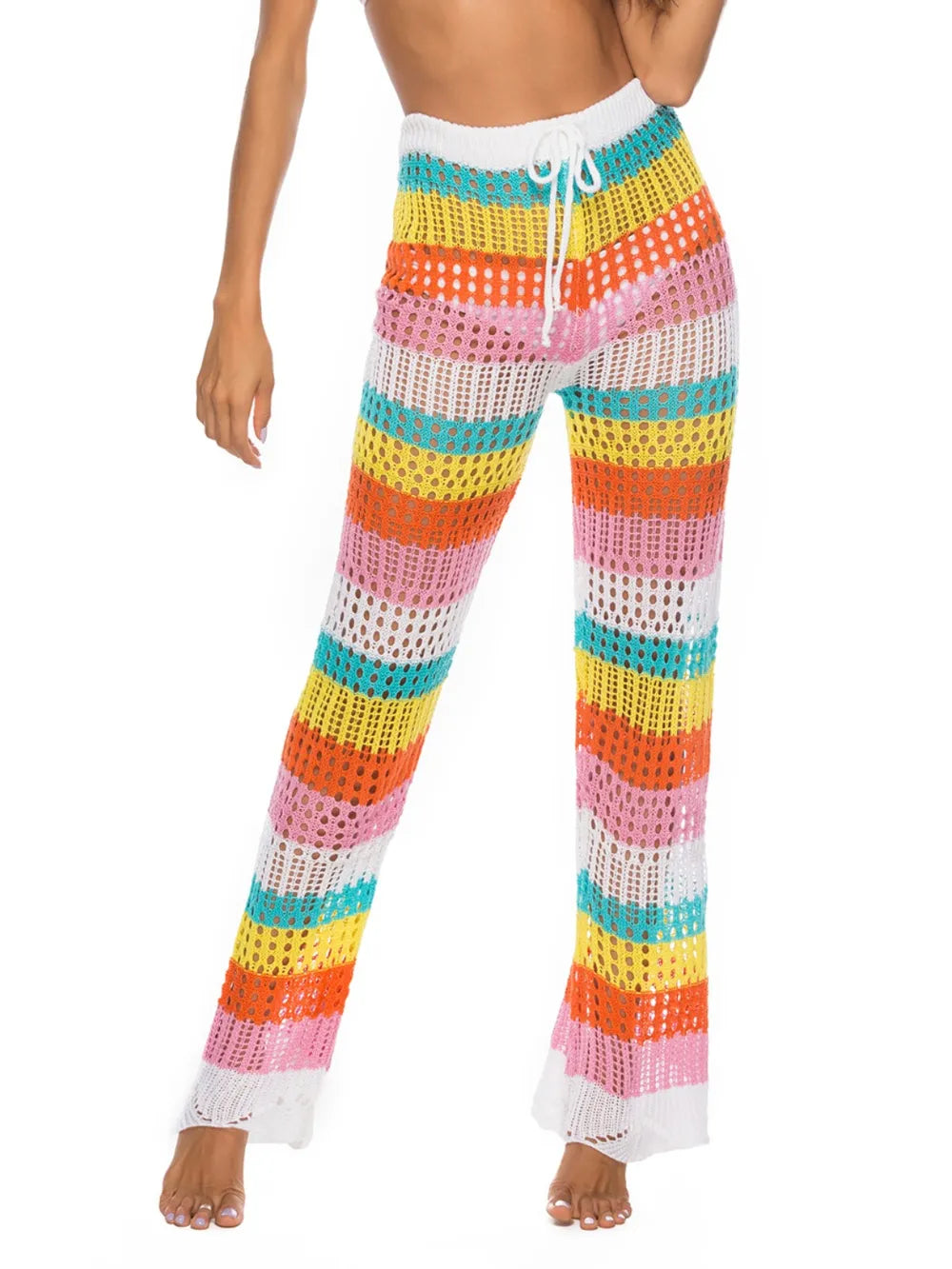 Cutout Contrast High Waist Swim Pants Secondary image