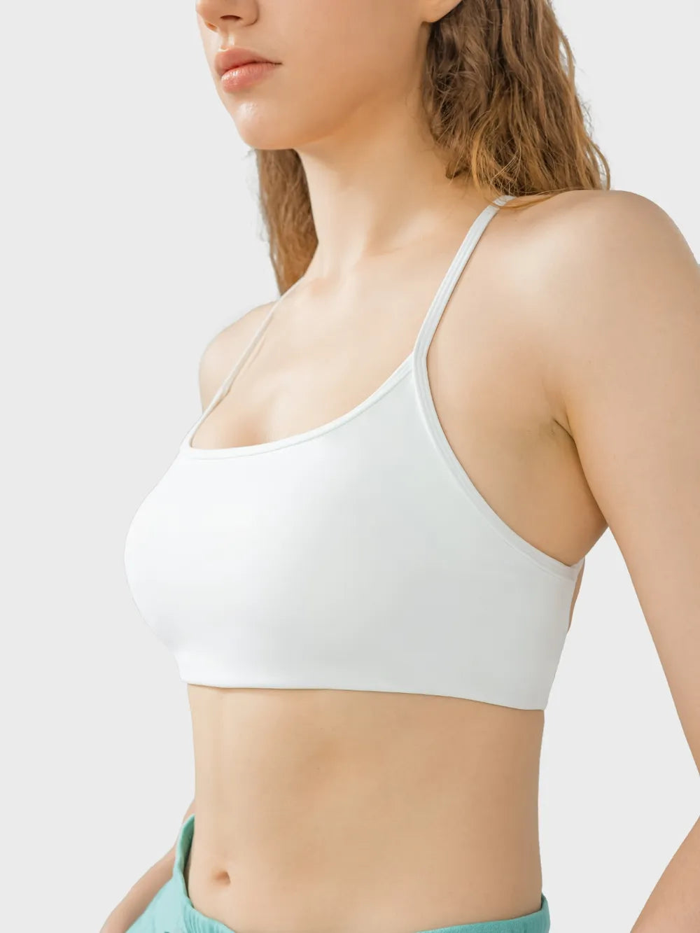 Millennia Crisscross Back Scoop Neck Active Cami with Detachable Chest Pads Secondary image
