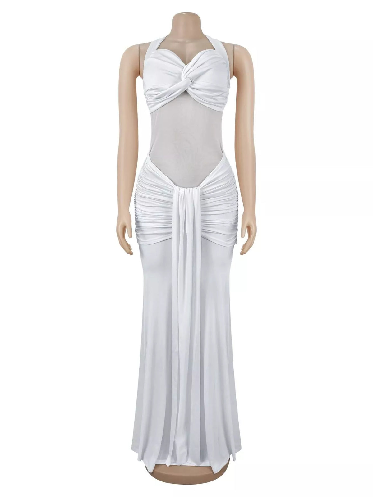 Twisted Front Ruched Bodycon Maxi Dress - photo 3