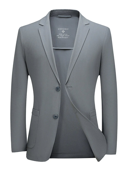 Men's Plus Size Lapel Collar Long Sleeve Blazer – Dark Gray / Black