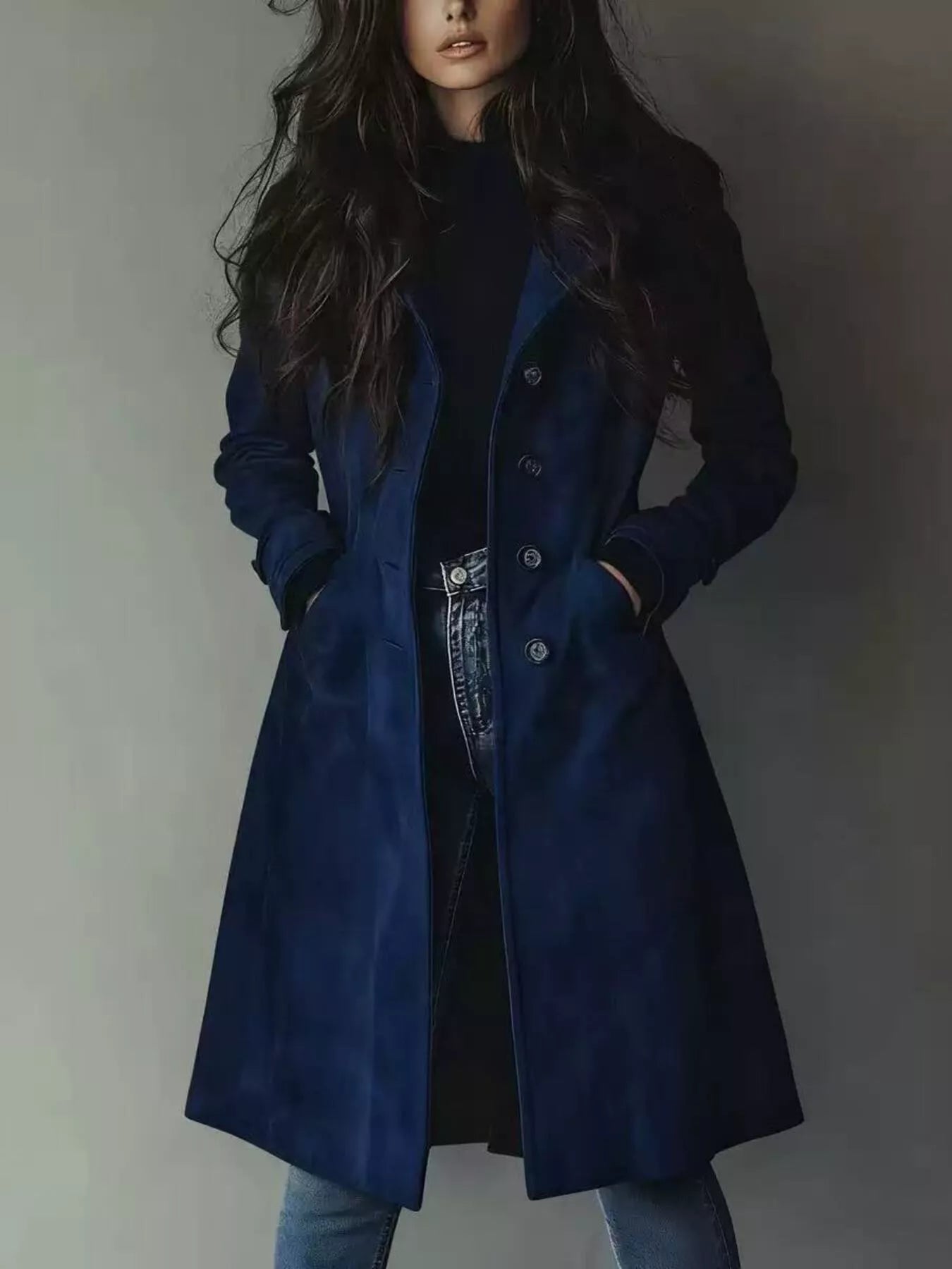 Button Up Longline Trench Coat Secondary image