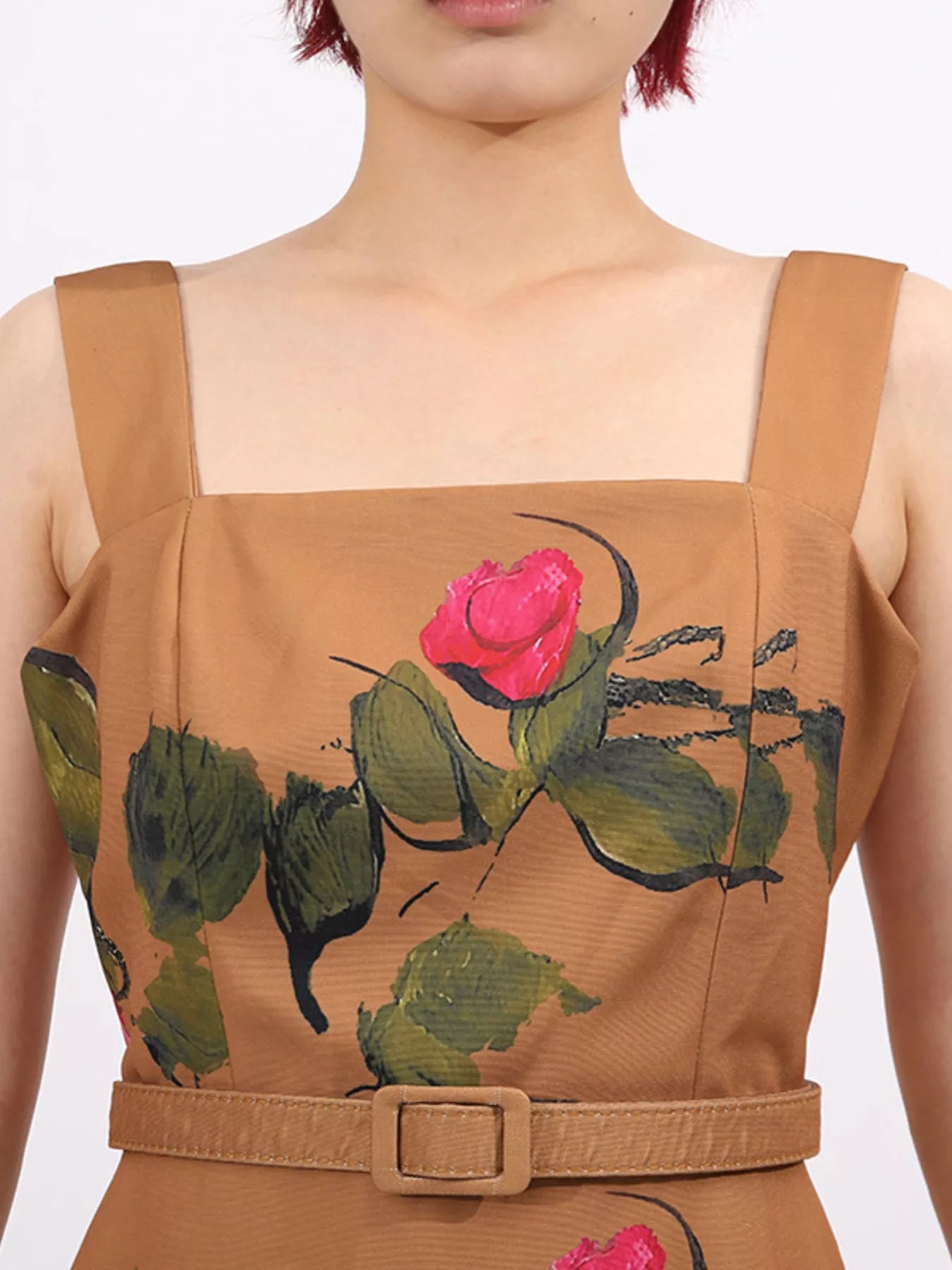 Floral Print Square Neck Midi Dress Secondary image
