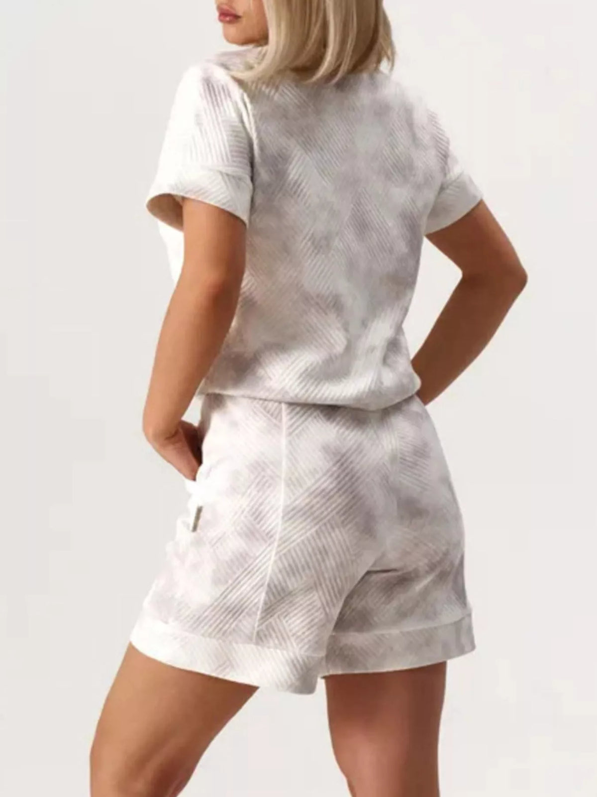 Half Zip Short Sleeve Top and Shorts Set - photo 3