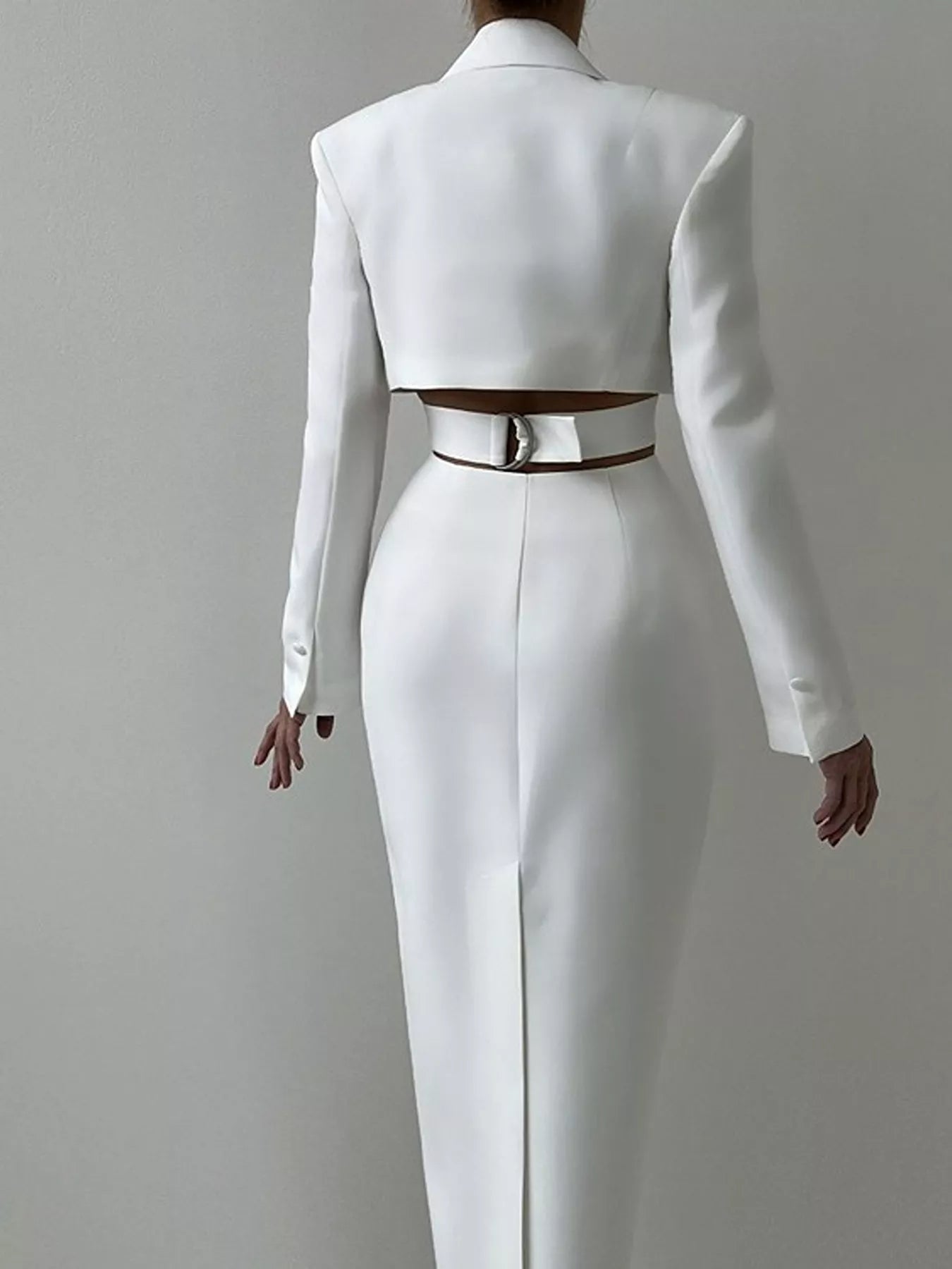 Button-Down Blazer Dress with Cut-out Waist Secondary image
