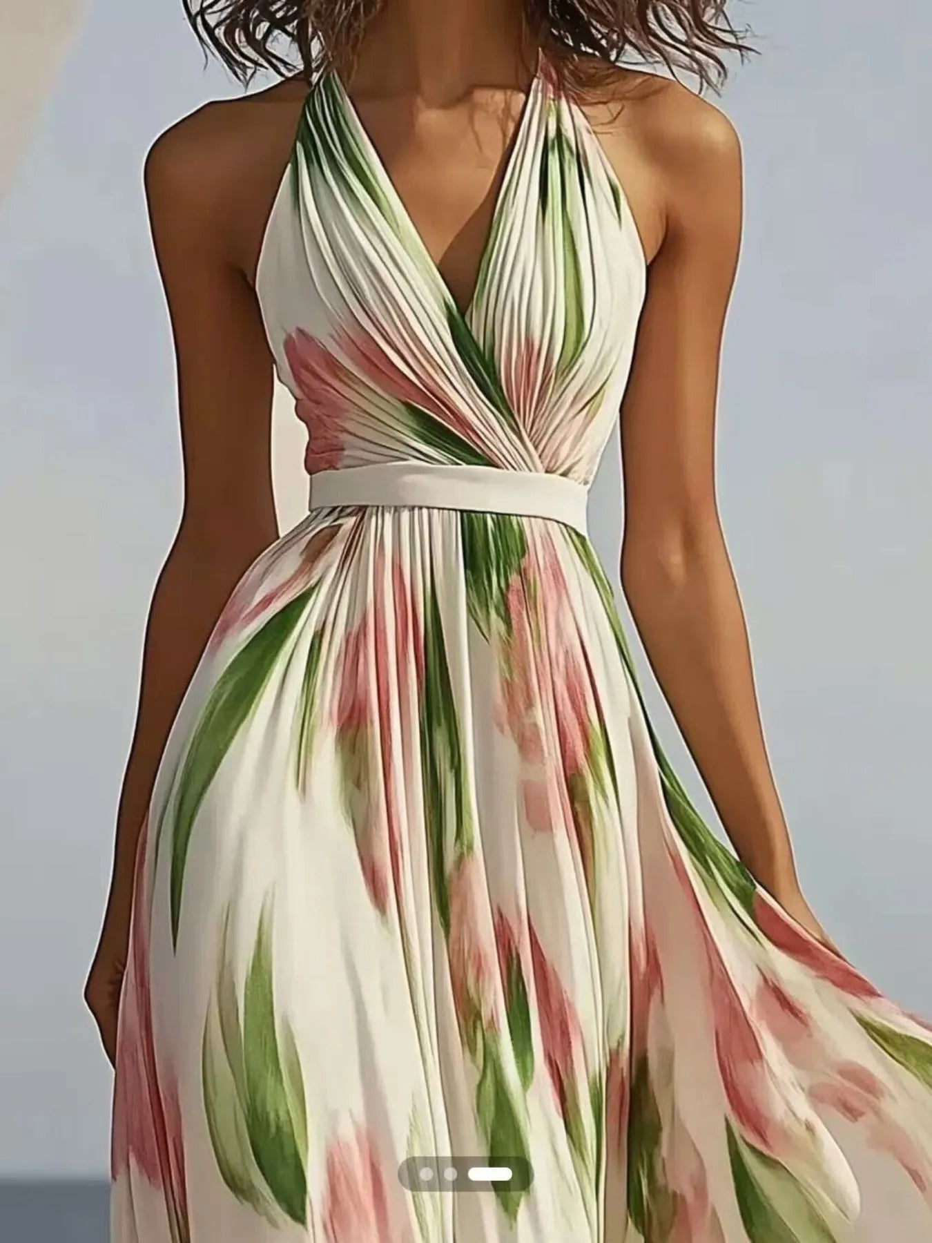 Floral Print Halter Neck Maxi Dress Secondary image