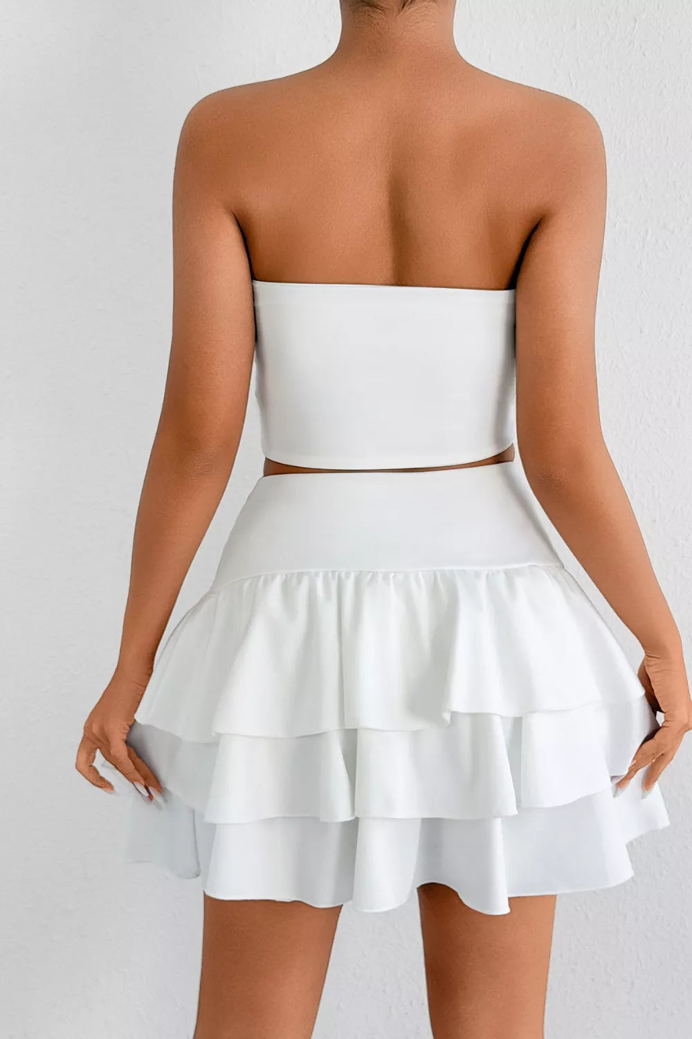 Tube Top and Ruffle Layered Skirt Set Secondary image