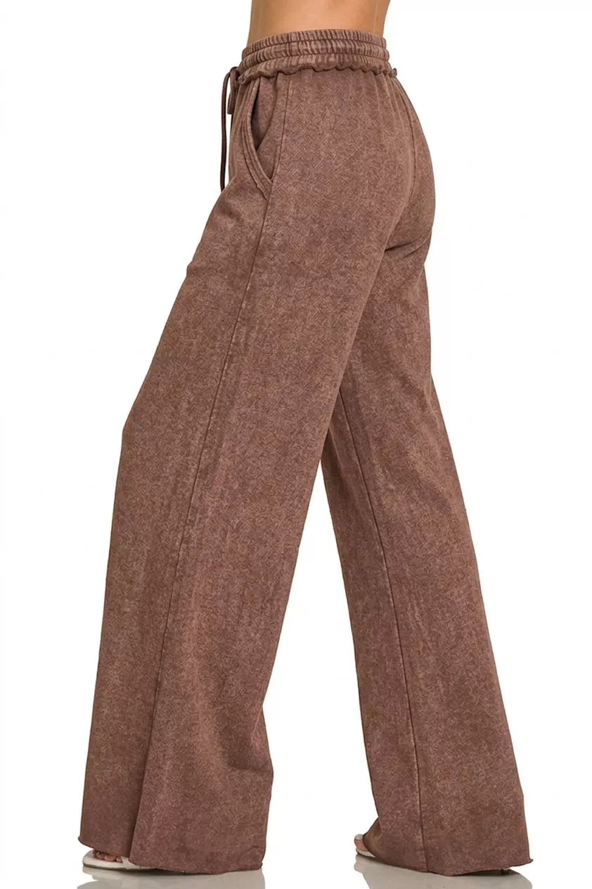 Zenana Washed French Terry Sweatpants Secondary image