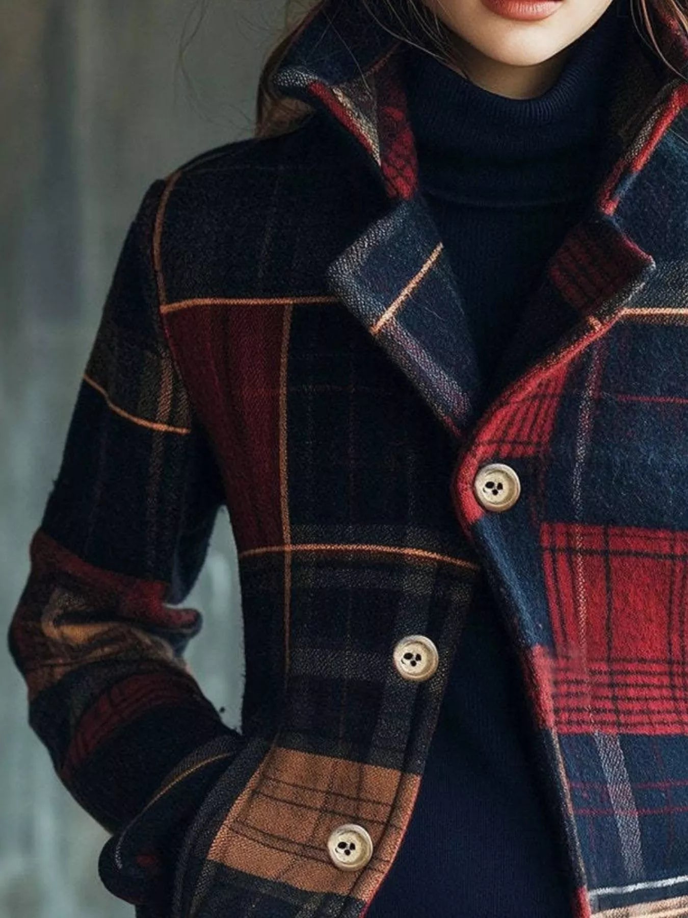 Plaid Button Up Blazer Secondary image