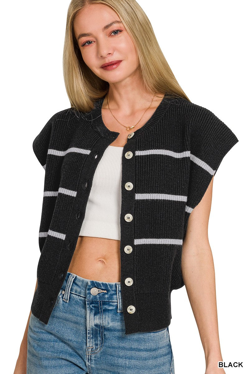 Zenana Striped Viscose Sweater Vest Secondary image