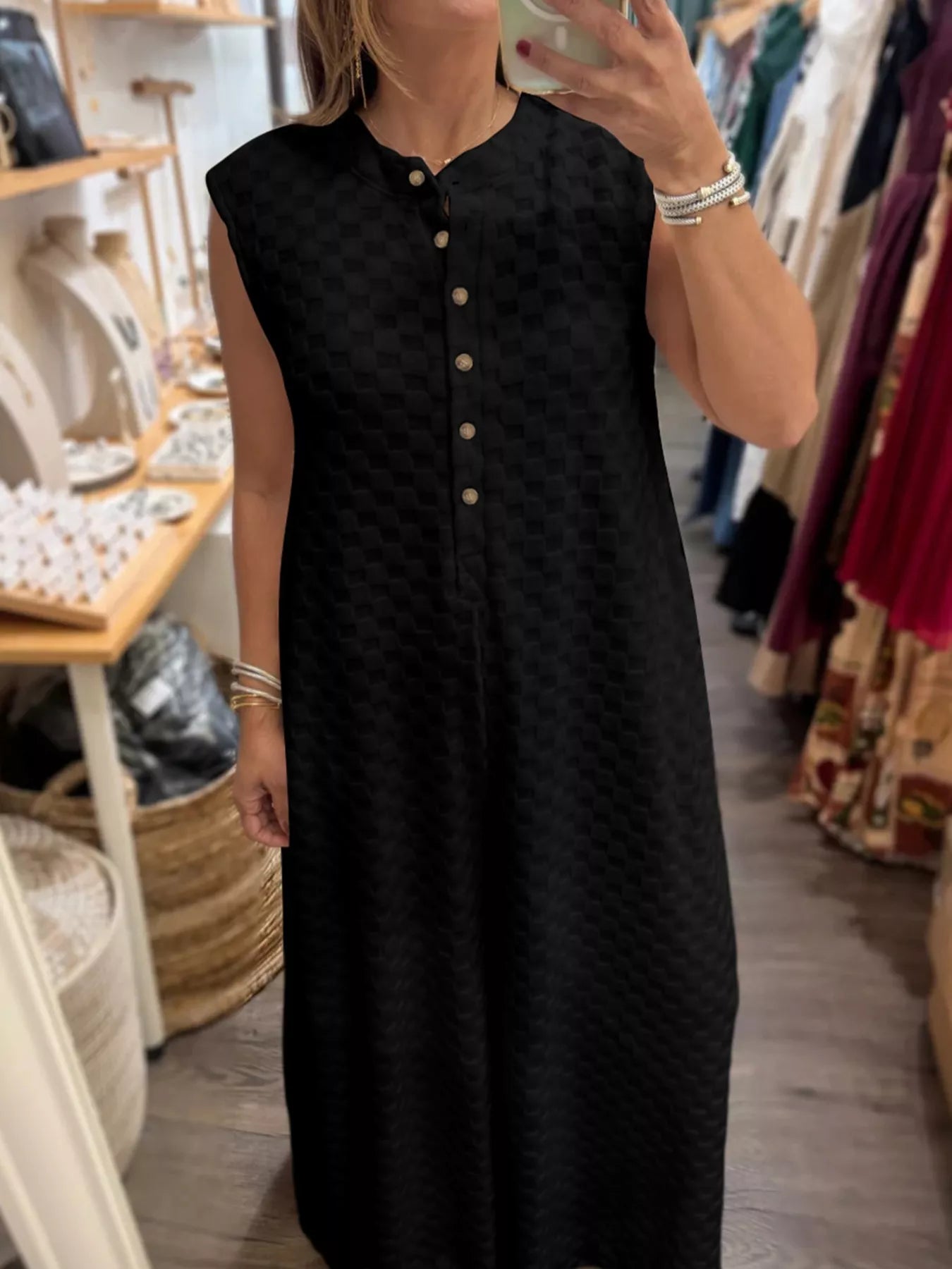 Checkered Sleeveless Wide Leg Jumpsuit Secondary image