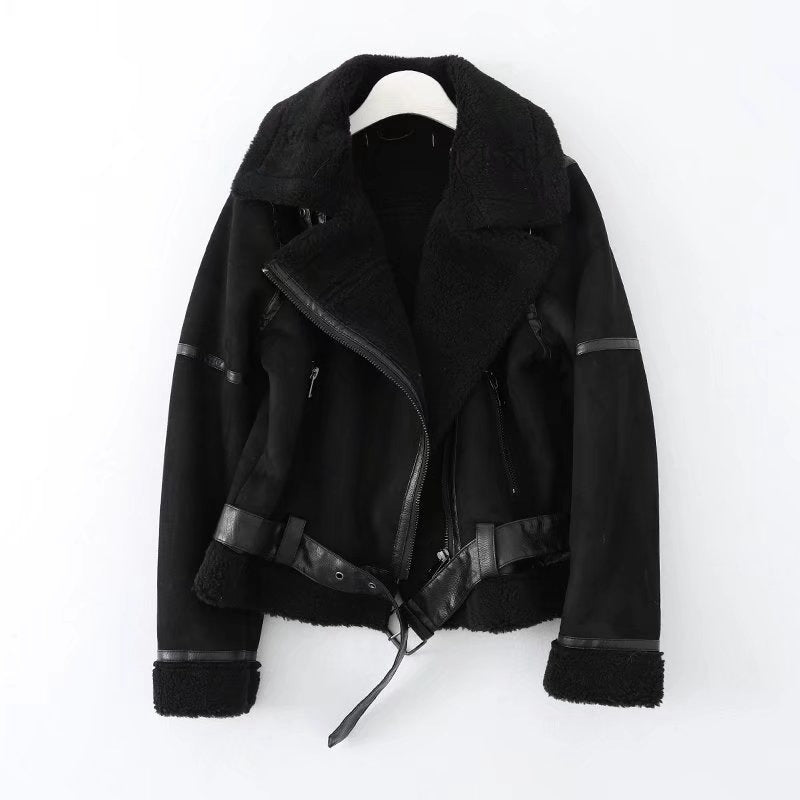Women's Faux Suede Moto Jacket | Fleece-Lined Fall & Winter Coat - photo 11