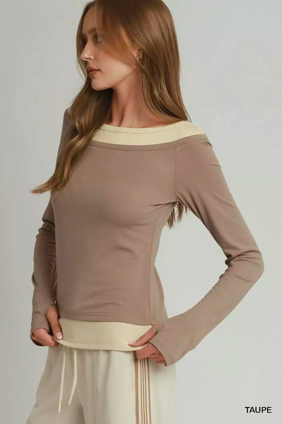 Umgee Layered Twofer Long Sleeve Top Secondary image