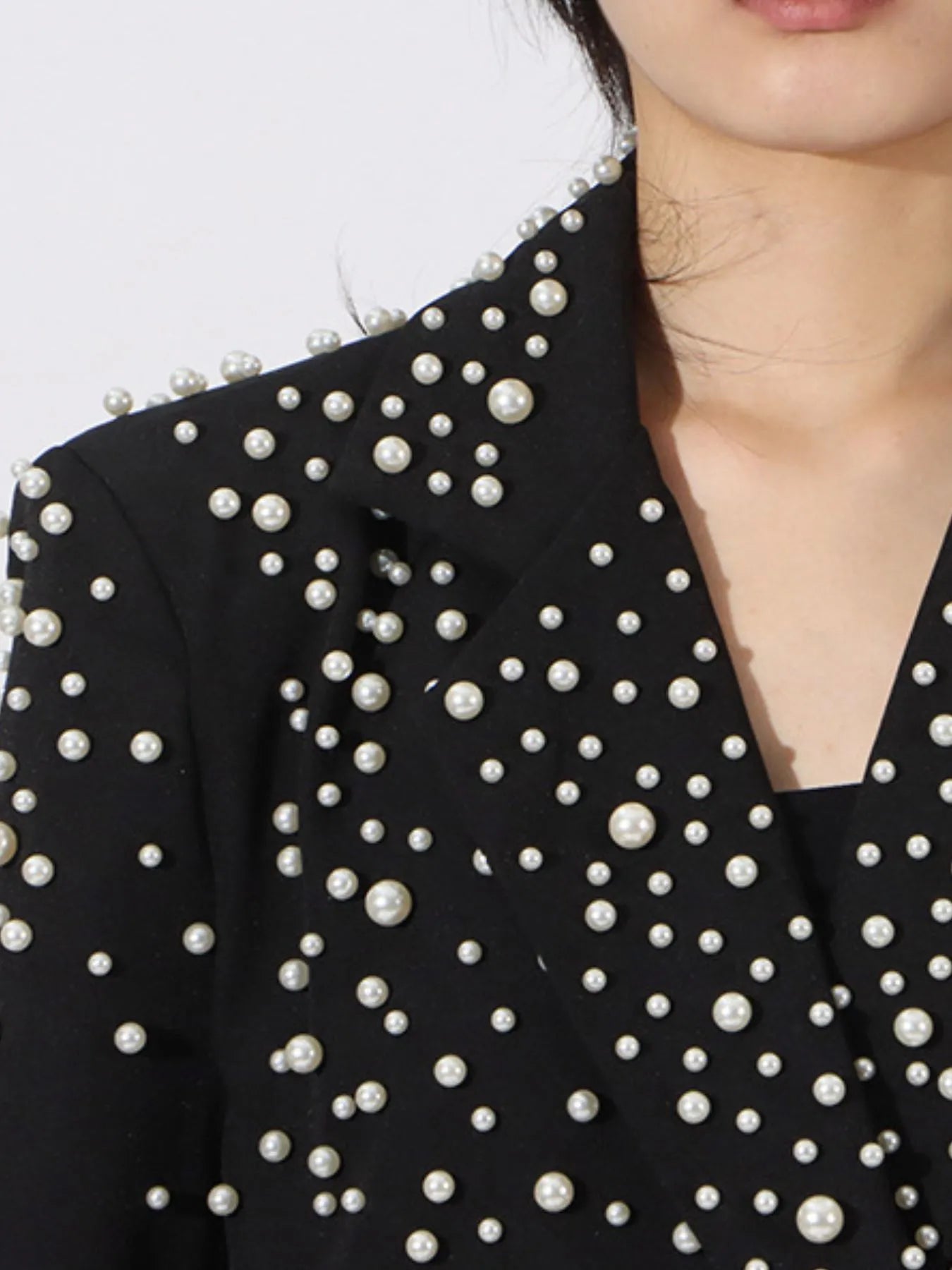Pearl Embellished Double-Breasted Blazer Secondary image