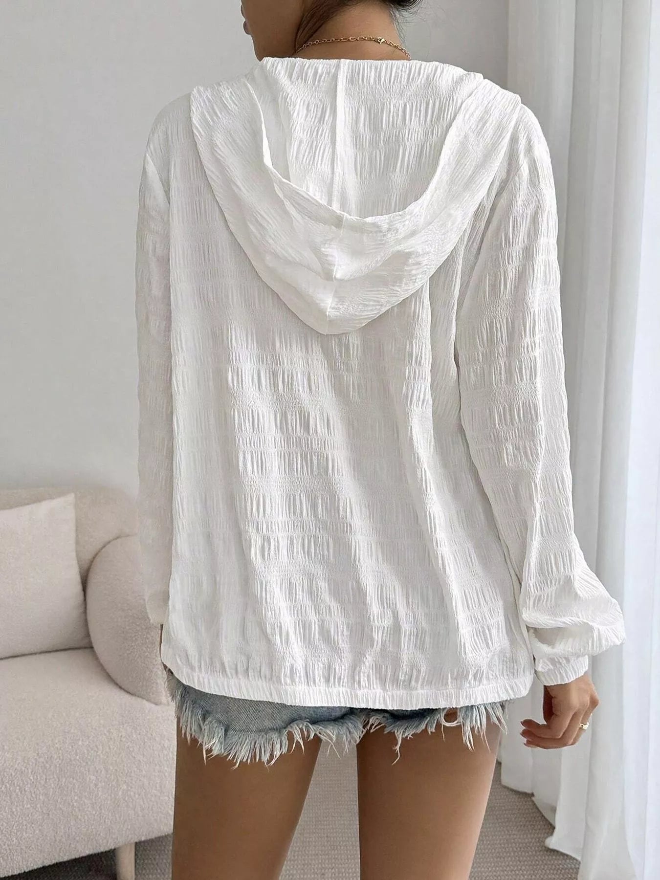 Lightweight Textured Hooded Jacket Secondary image