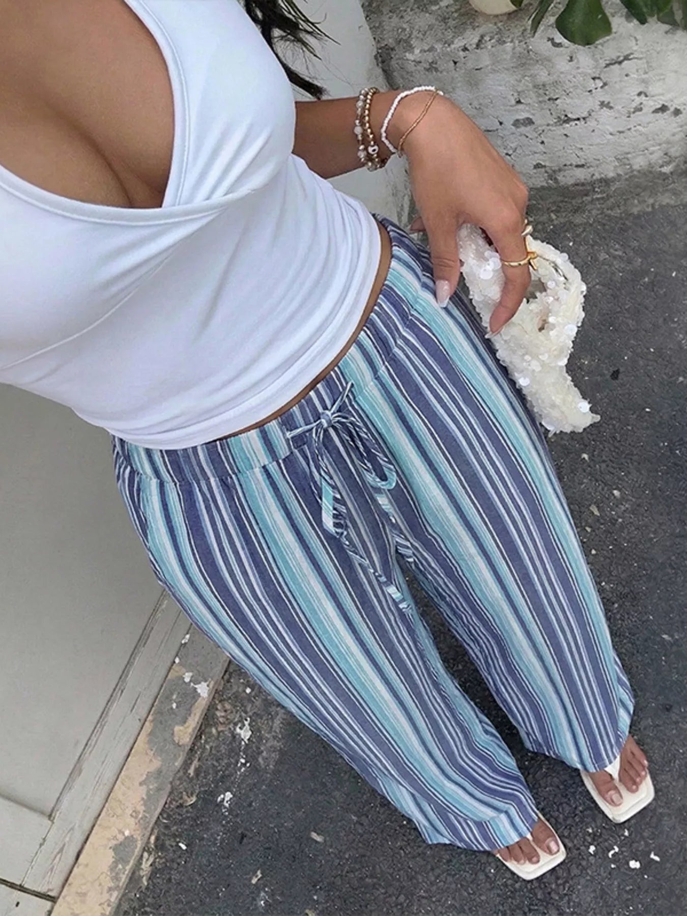Striped Wide-Leg Pants Secondary image
