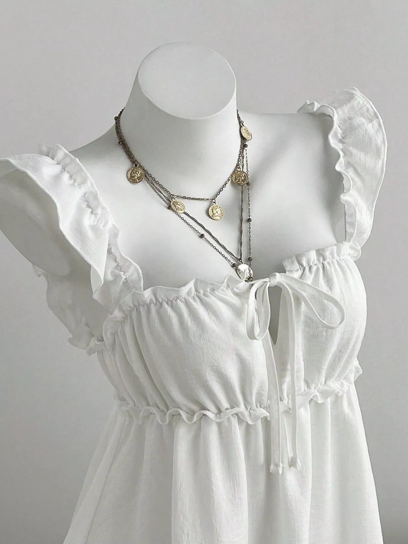 Frill Tie Front Mini Dress Secondary image