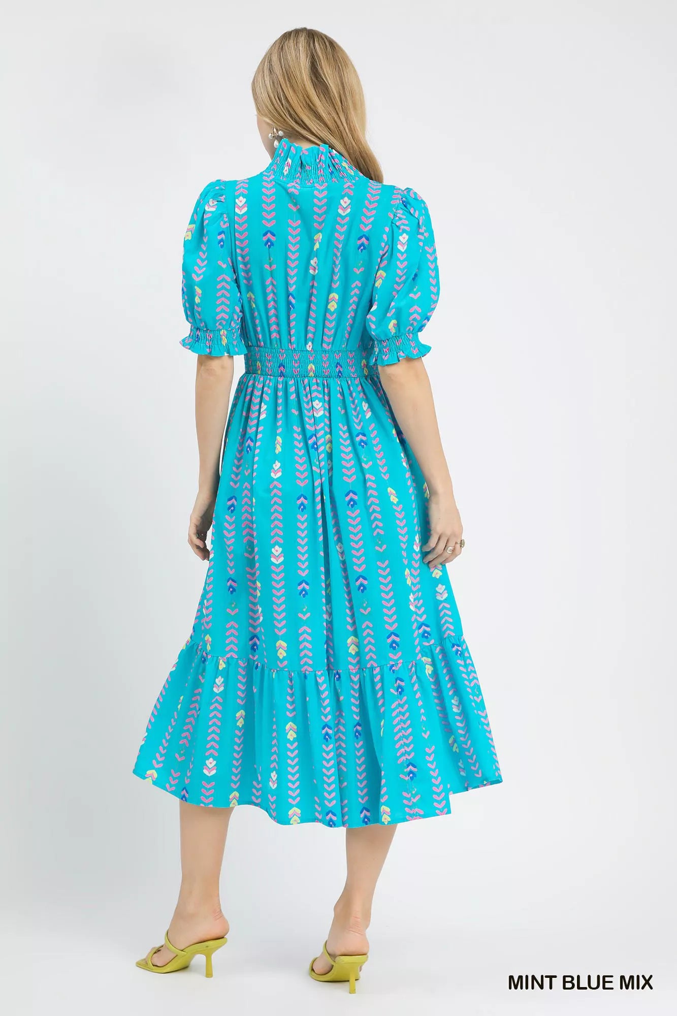 Umgee Vibrant Ruffle Smocked Midi Dress Secondary image