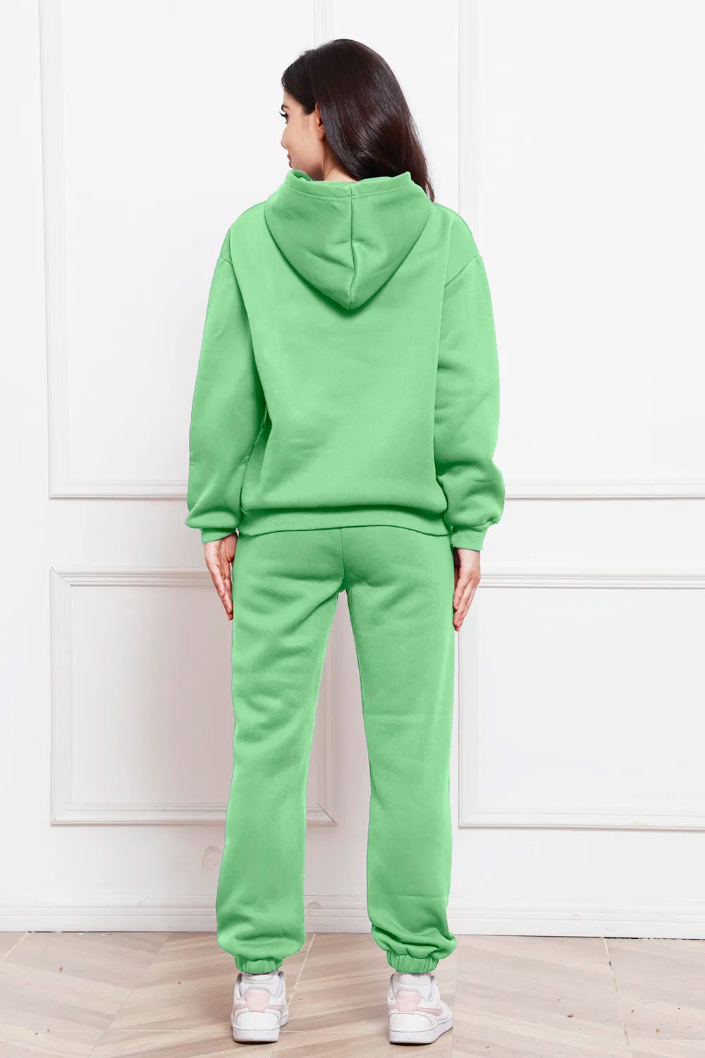 Drop Shoulder Long Sleeve Hoodie and Pants Set Secondary image