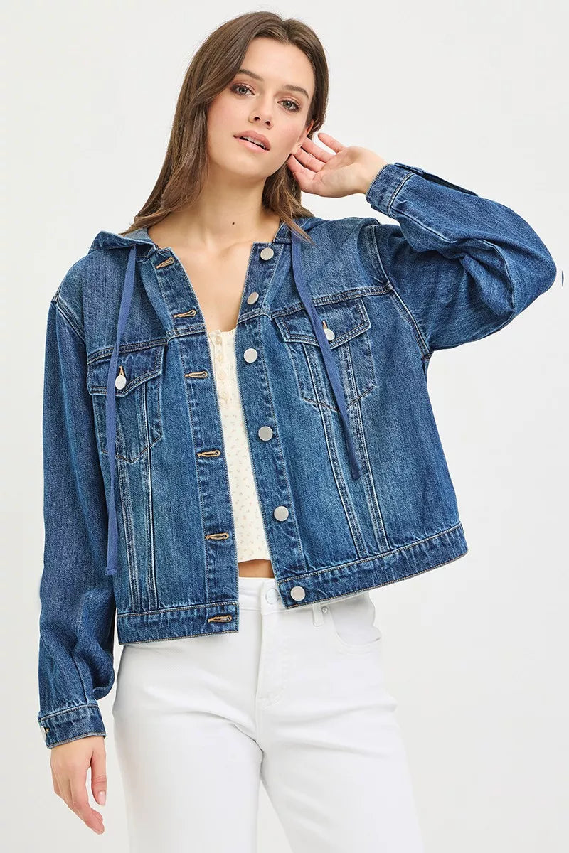 RISEN Basic Denim Jacket with Hoodie Secondary image