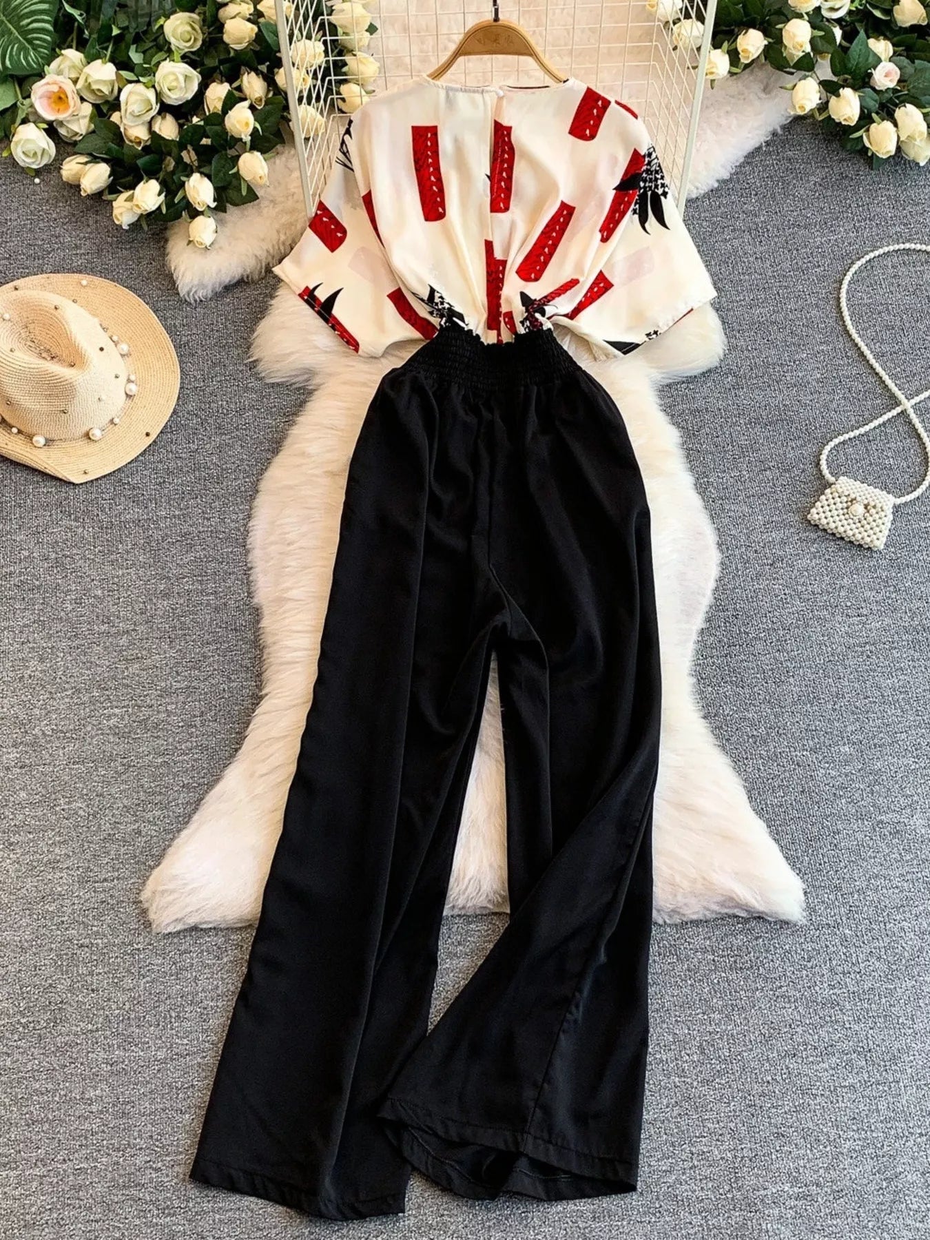 Printed Wide Leg Jumpsuit Secondary image