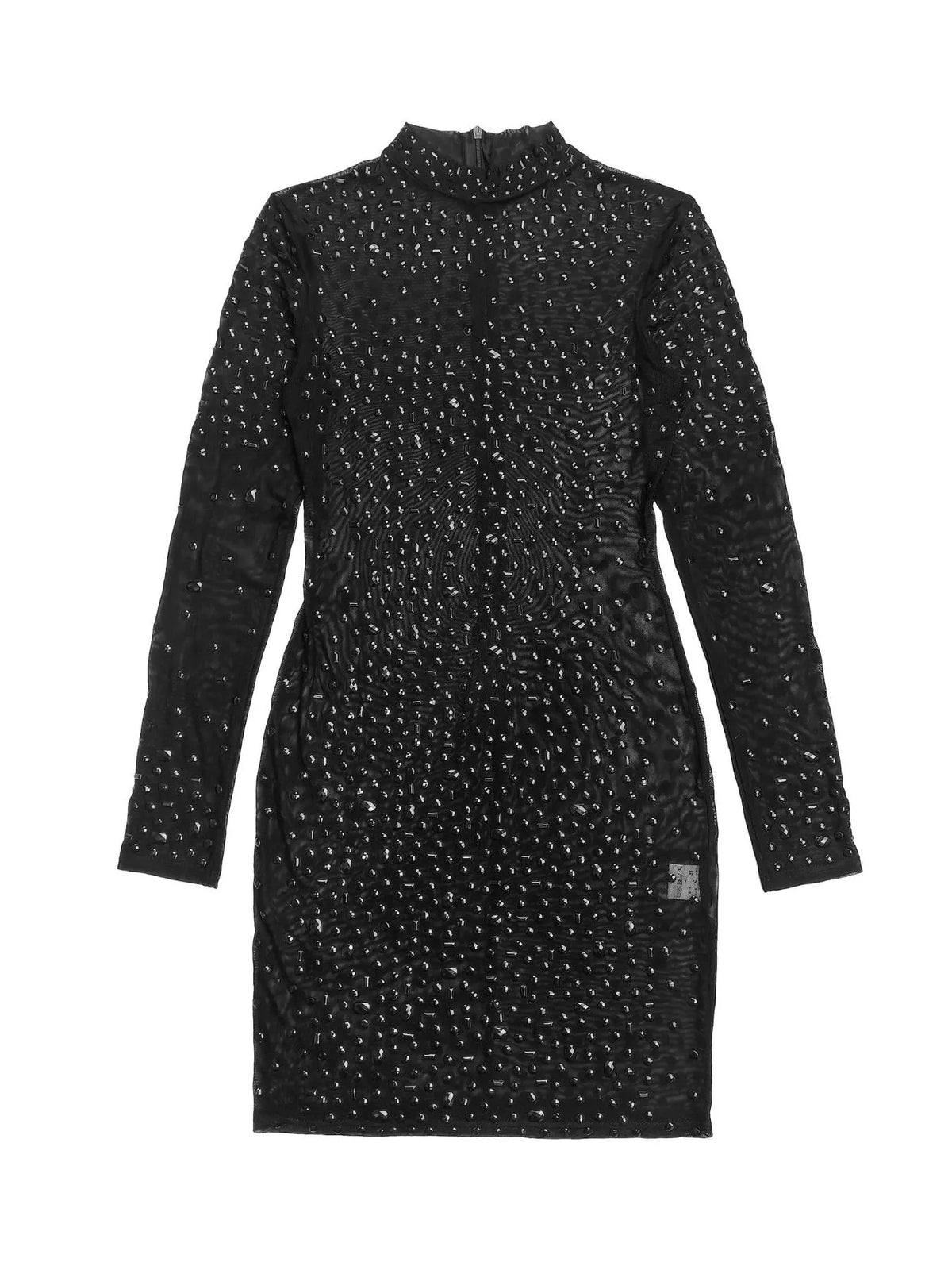 Rhinestone Embellished Long Sleeve Bodycon Mini Dress - photo 12