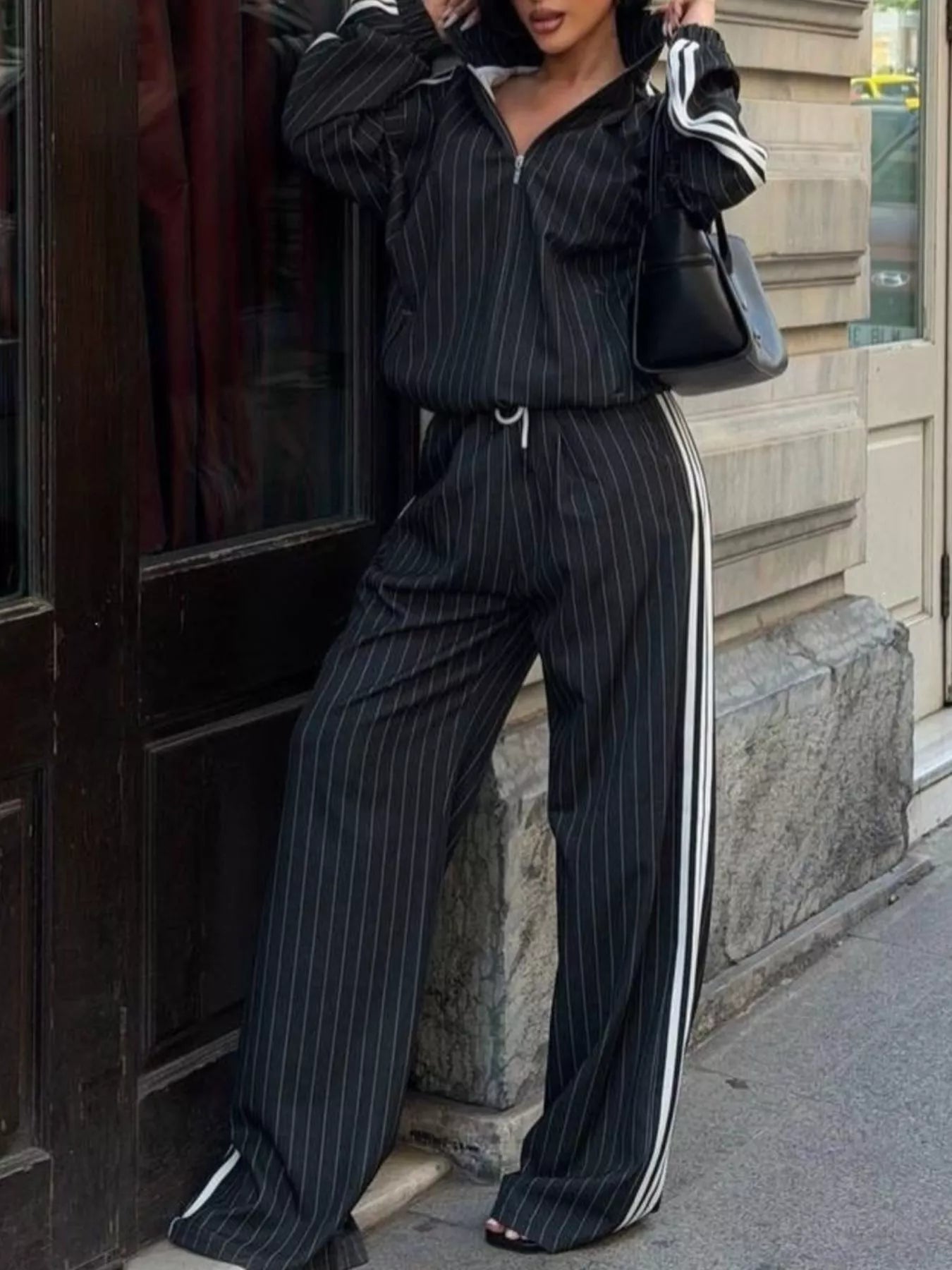 Side Stripe Zip Up Jacket and Pants Set Secondary image