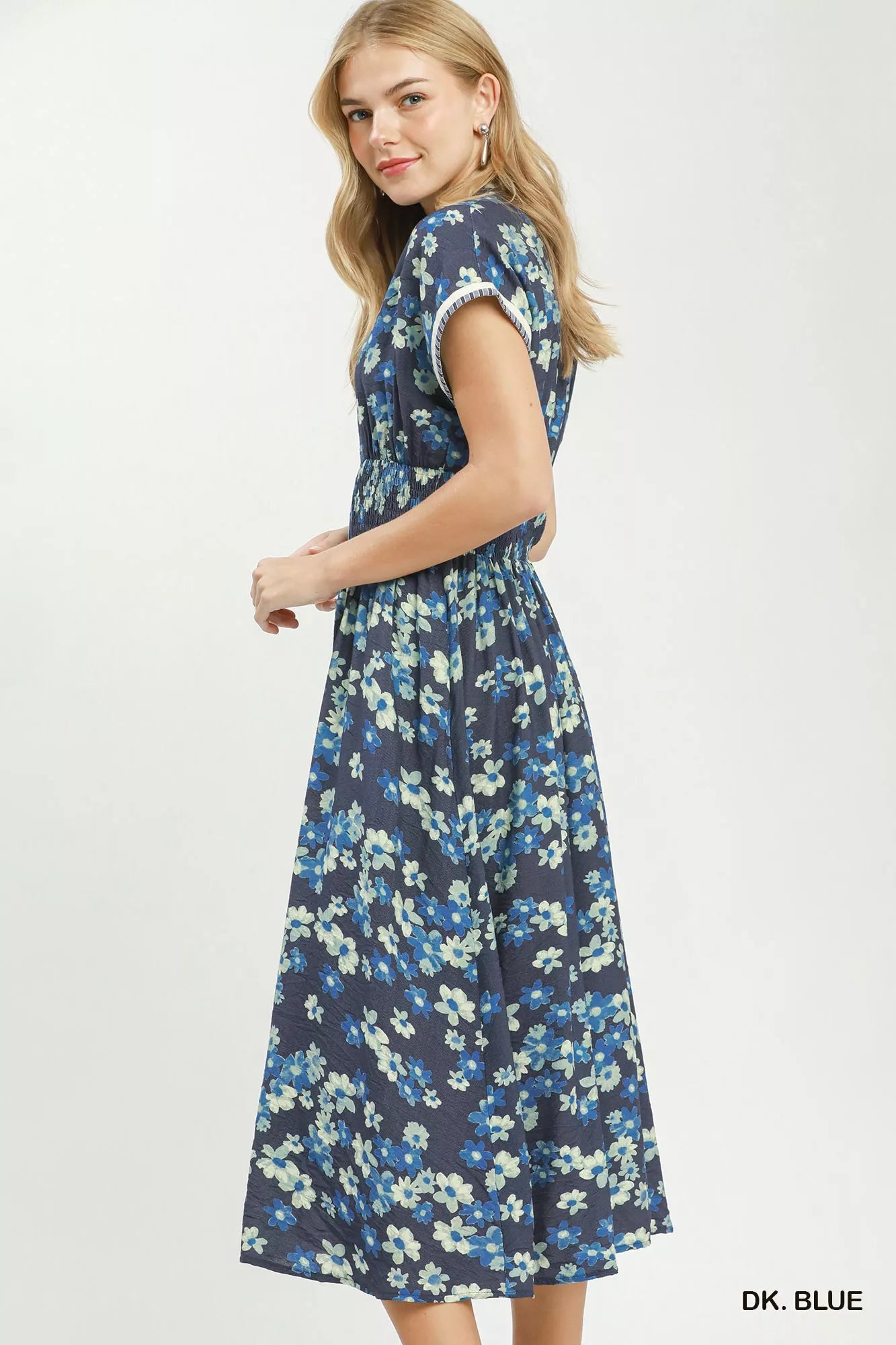 Umgee Ruffle Sleeve Henley Shift Dress Secondary image