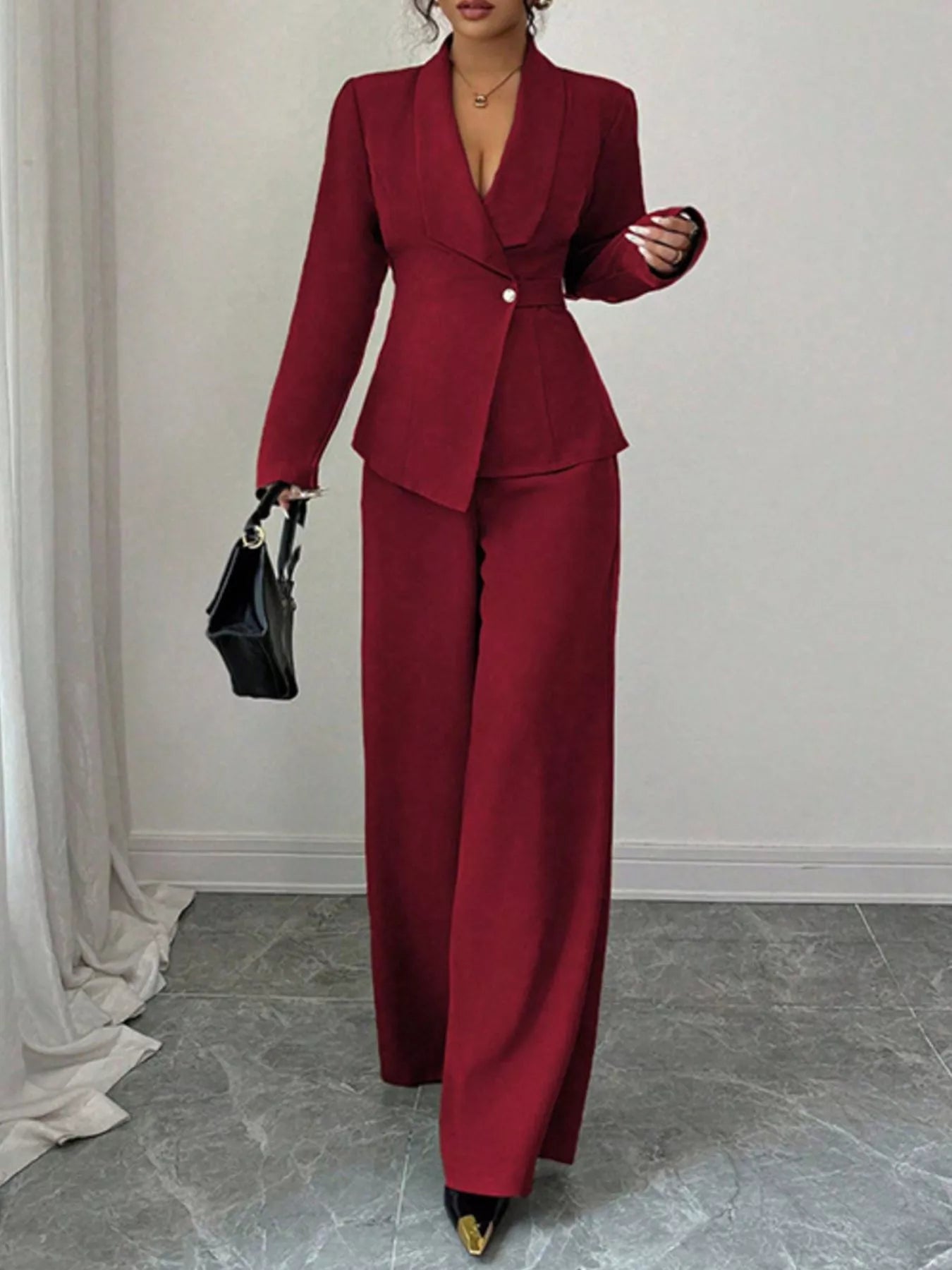 One Button Blazer and Pants Set Secondary image