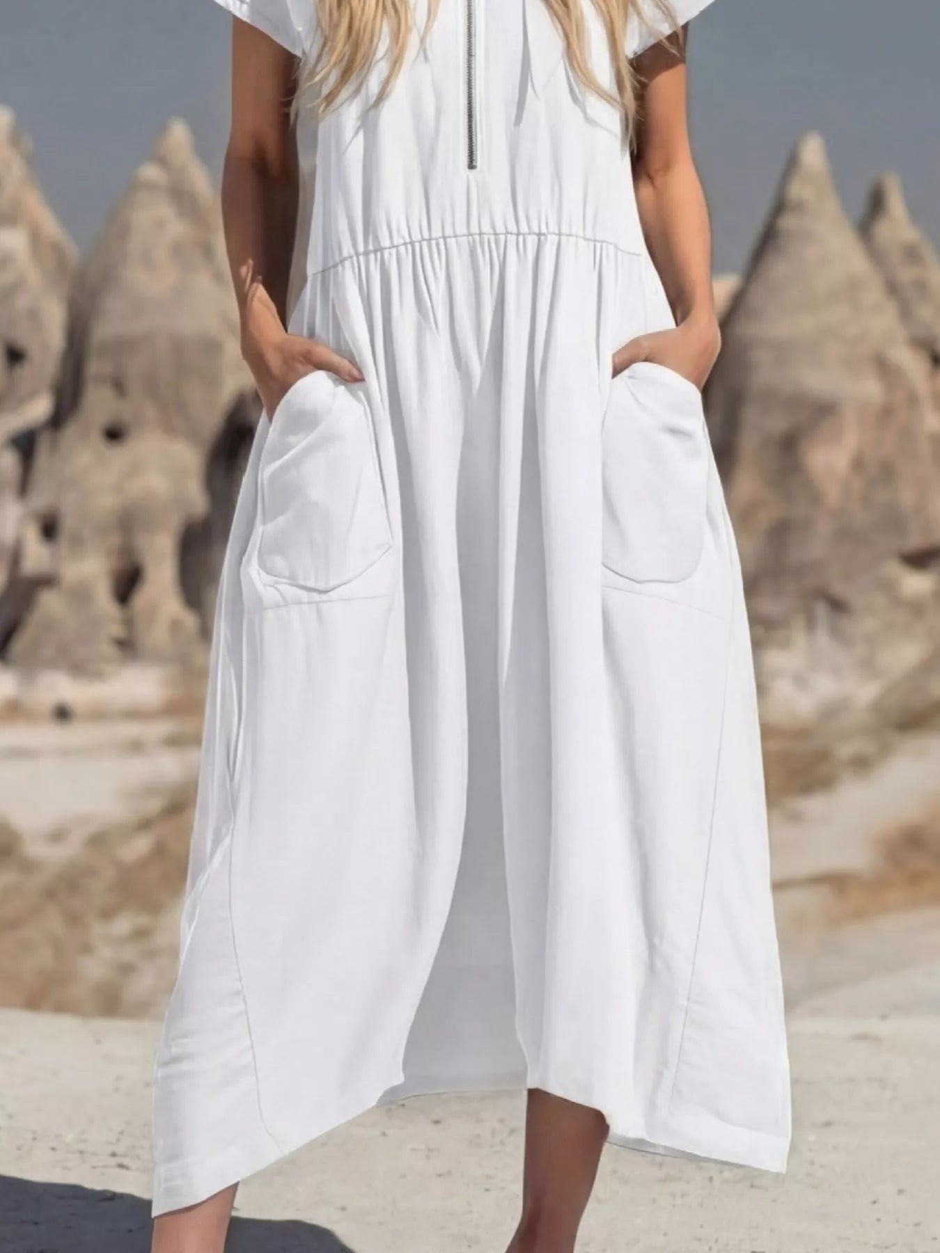 Full Size Hooded Midi Dress with Zipper and Pockets Plus Size Secondary image