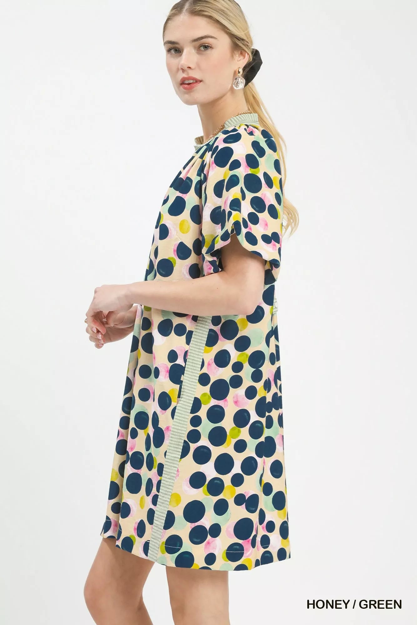 Umgee Polka Dot Print Tunic Dress Secondary image