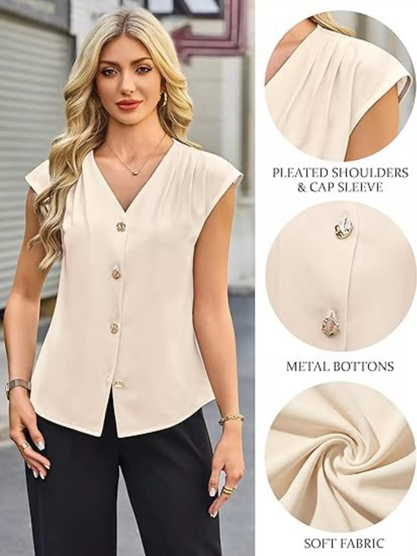 V-Neck Button-Down Shirt Secondary image