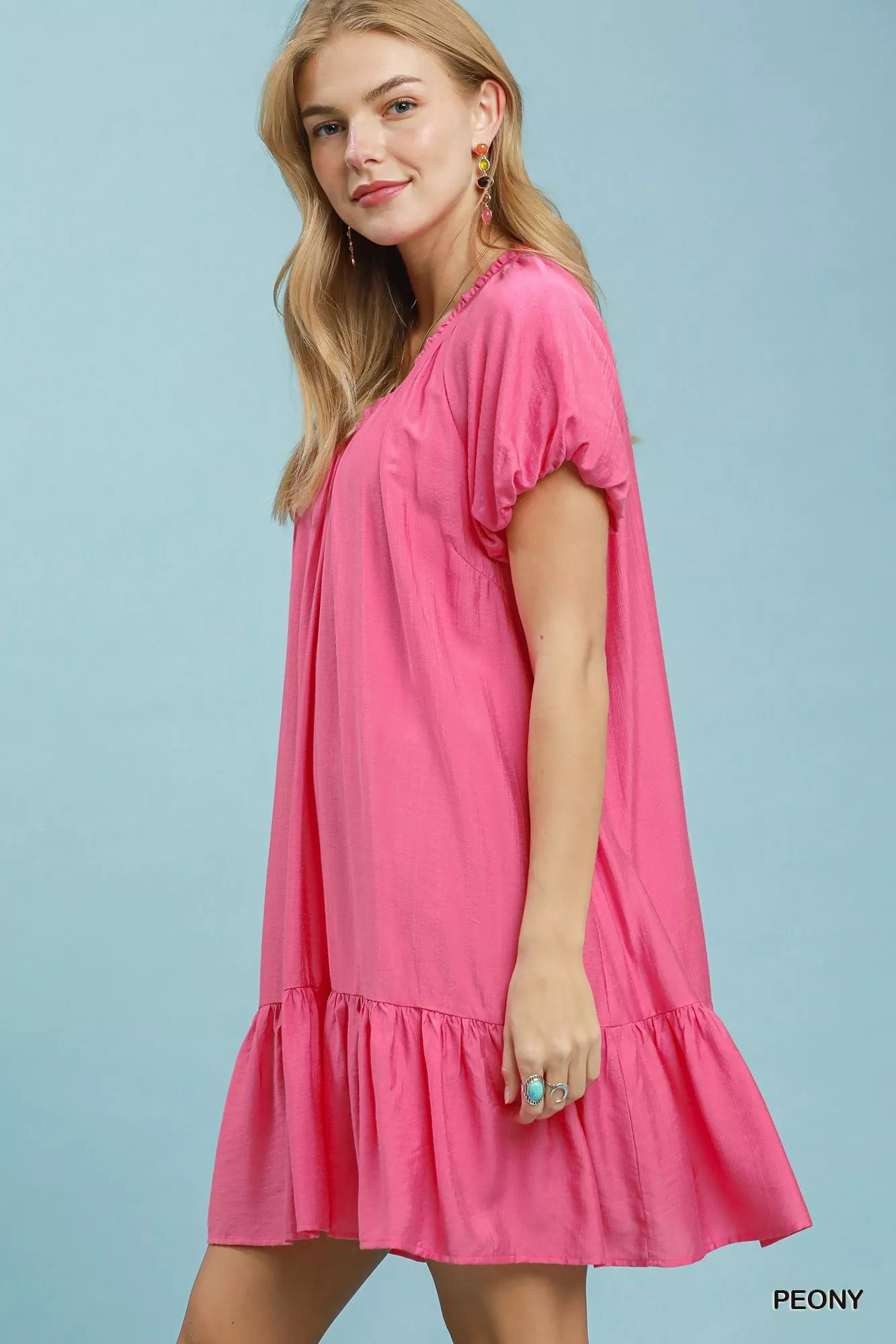 Umgee Ruffle Hem Shift Mini Dress Secondary image