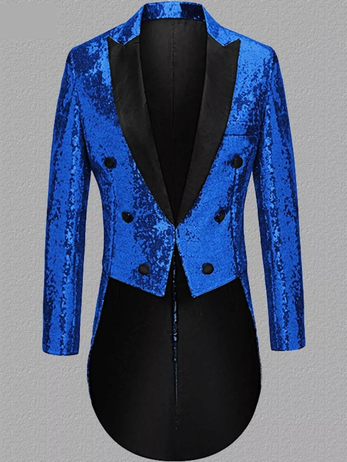 Men's Long Sleeve Sequin Tailcoat Blazer - photo 6