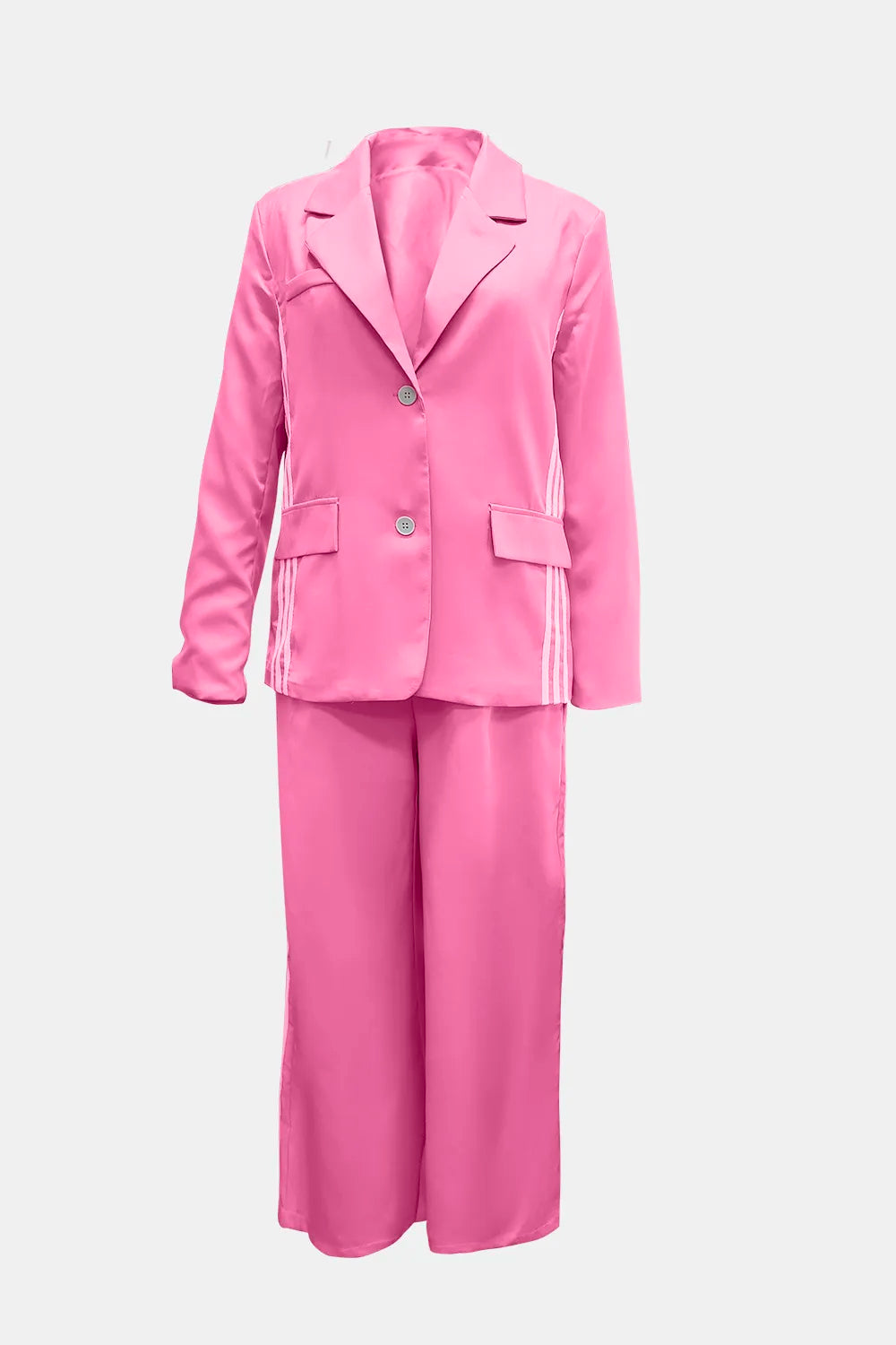 Side Striped Long Sleeve Blazer and Pants Set Secondary image