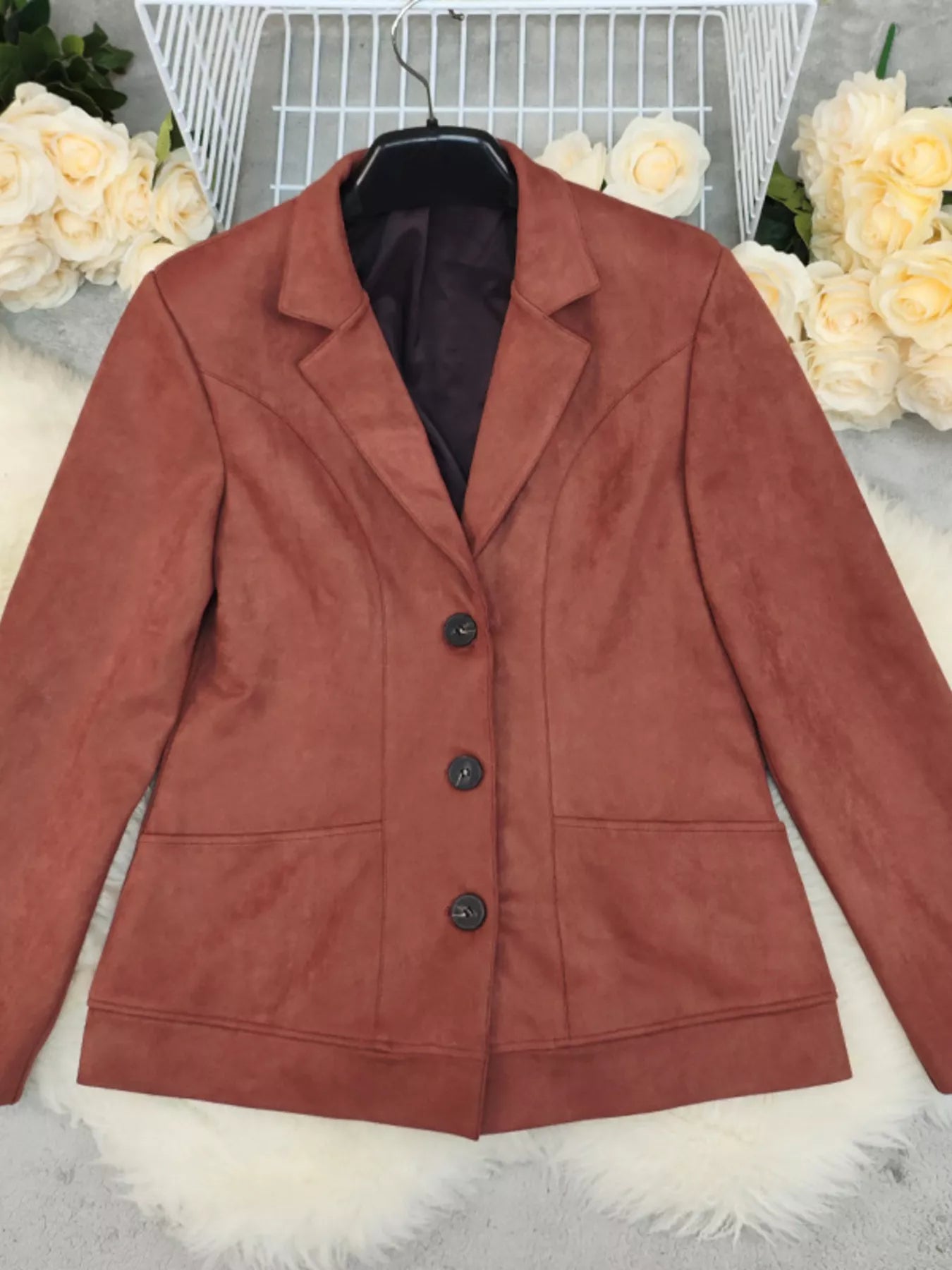 Button Up Lapel Collar Blazer Secondary image