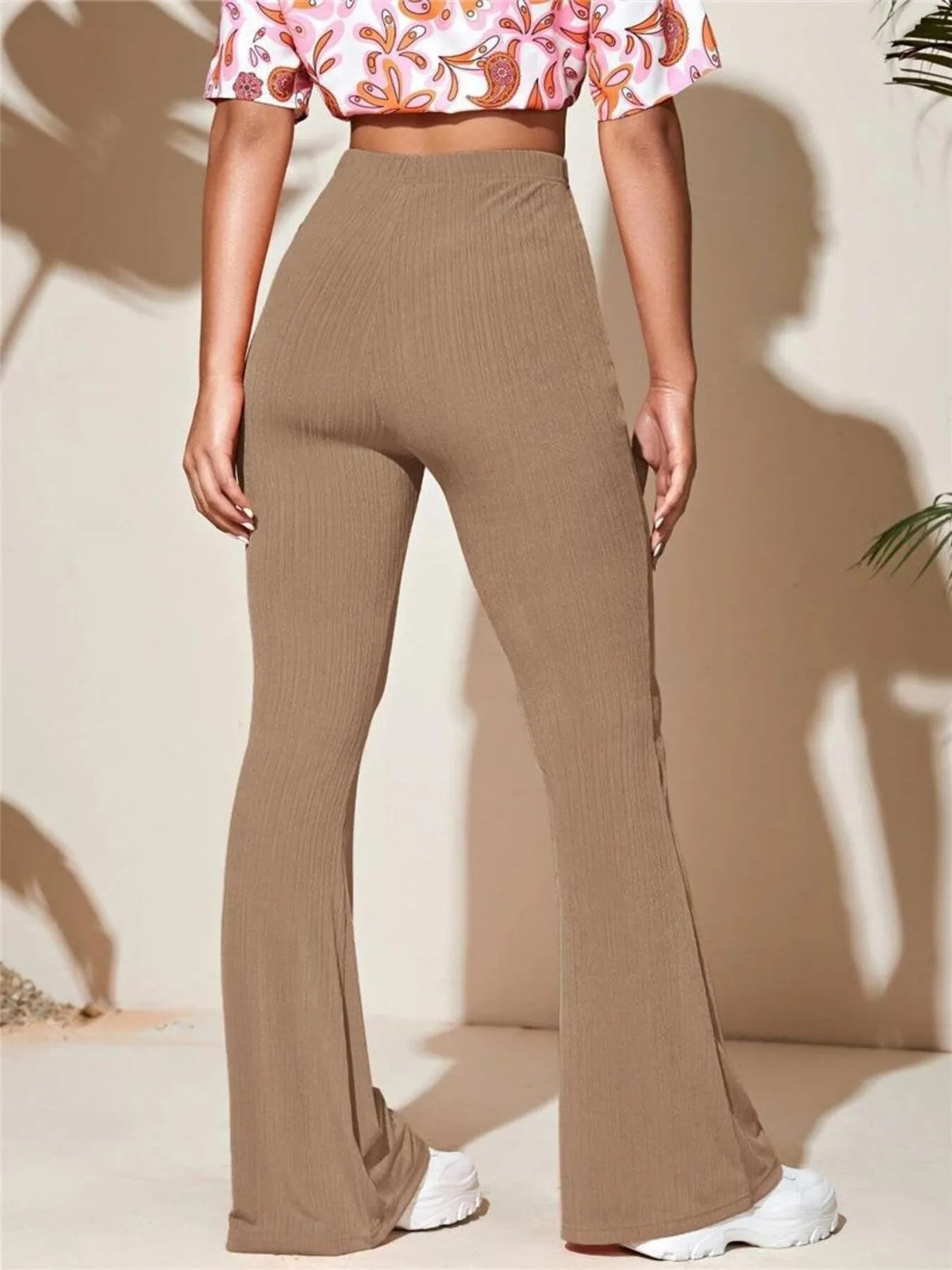 Full Size High-Waist Flare Active Pants Plus Size Secondary image