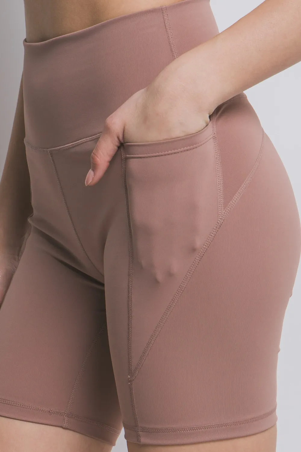 Love Tree High Waist Seam Detail Active Shorts Secondary image