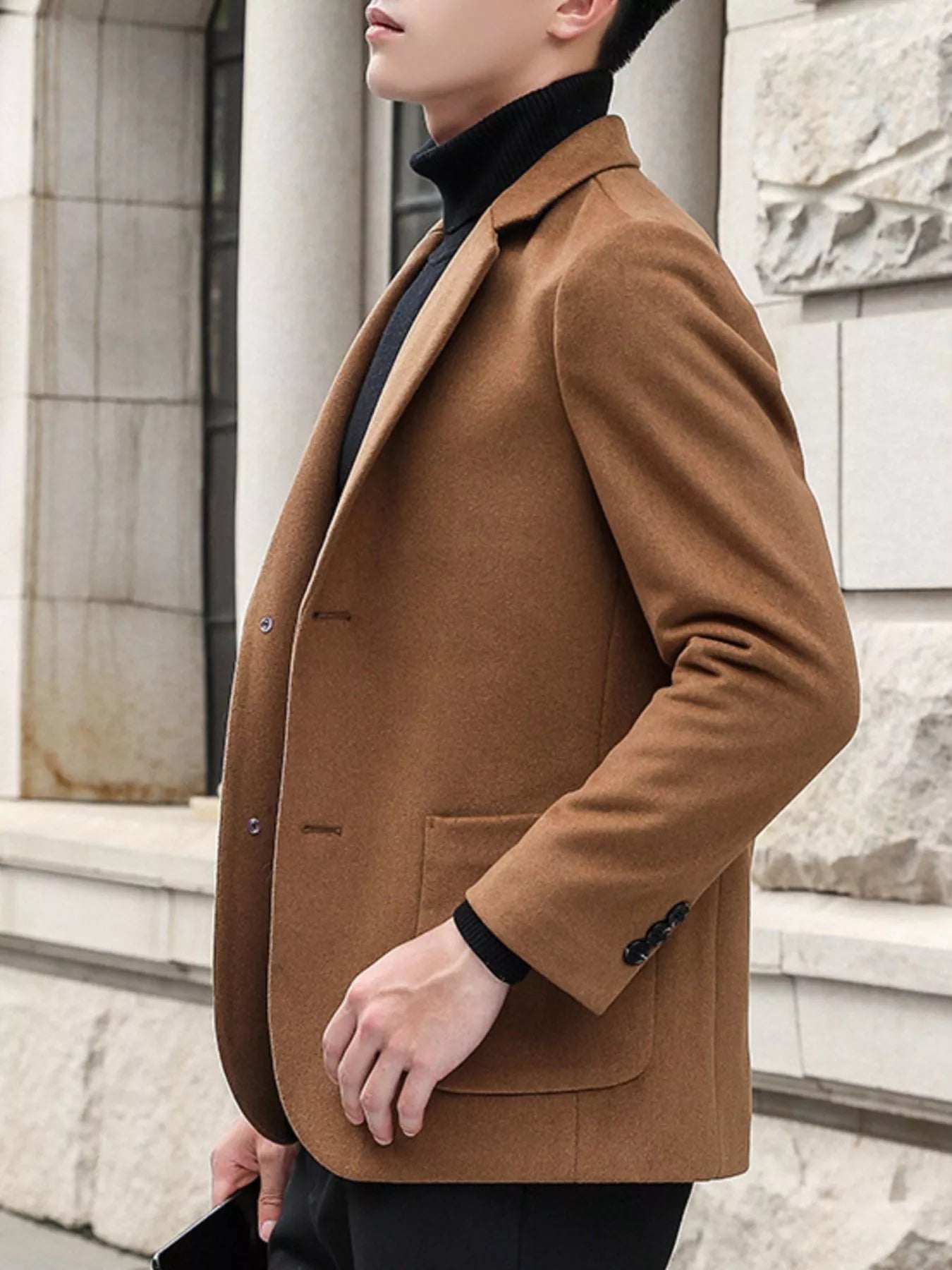 Men's Plus Size Lapel Collar Long Sleeve Blazer Secondary image