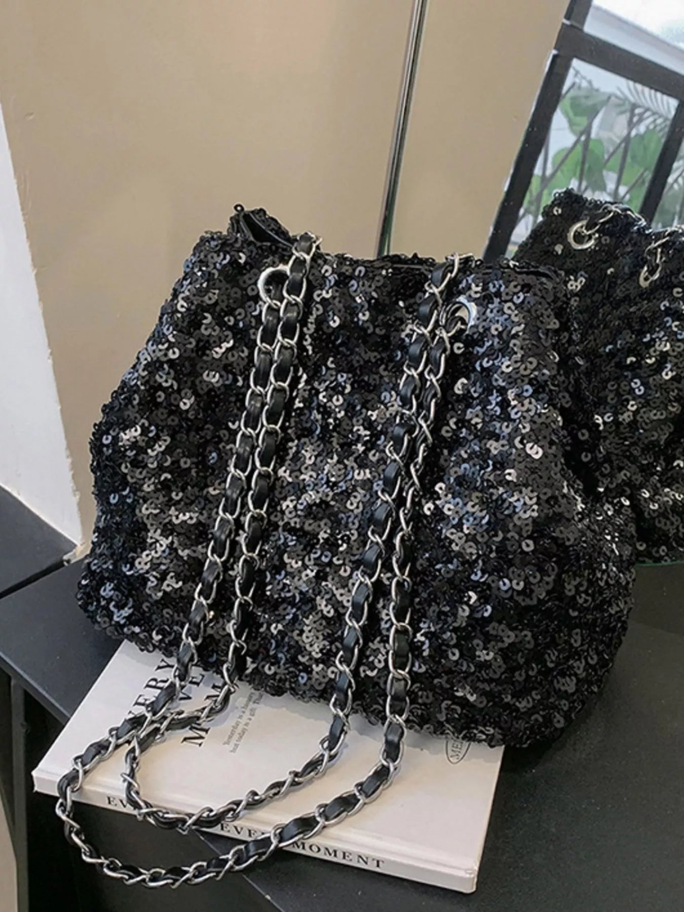 Sequin Bucket Shoulder Bag Secondary image