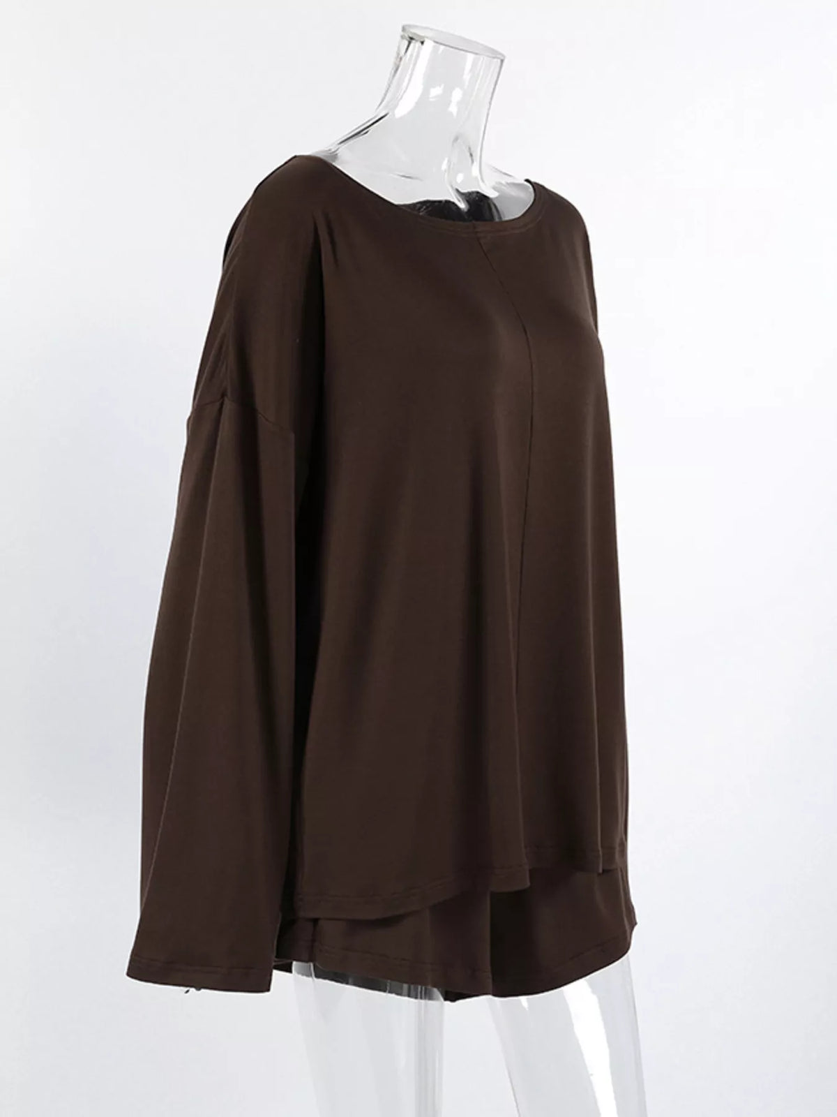 Oversized Long Sleeve Top and Shorts Lounge Set - photo 14