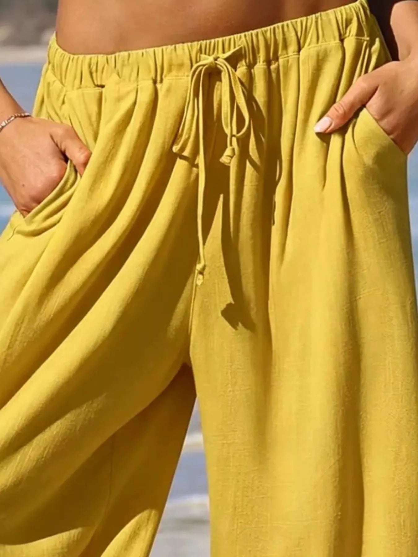 Full Size Wide-Leg Pants with Ruffle Hem Plus Size Secondary image