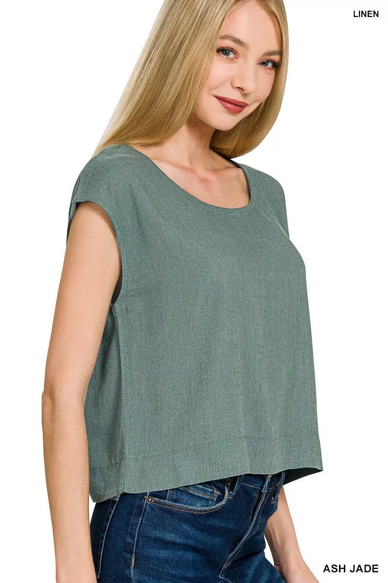 Zenana Linen Sleeveless Top Secondary image