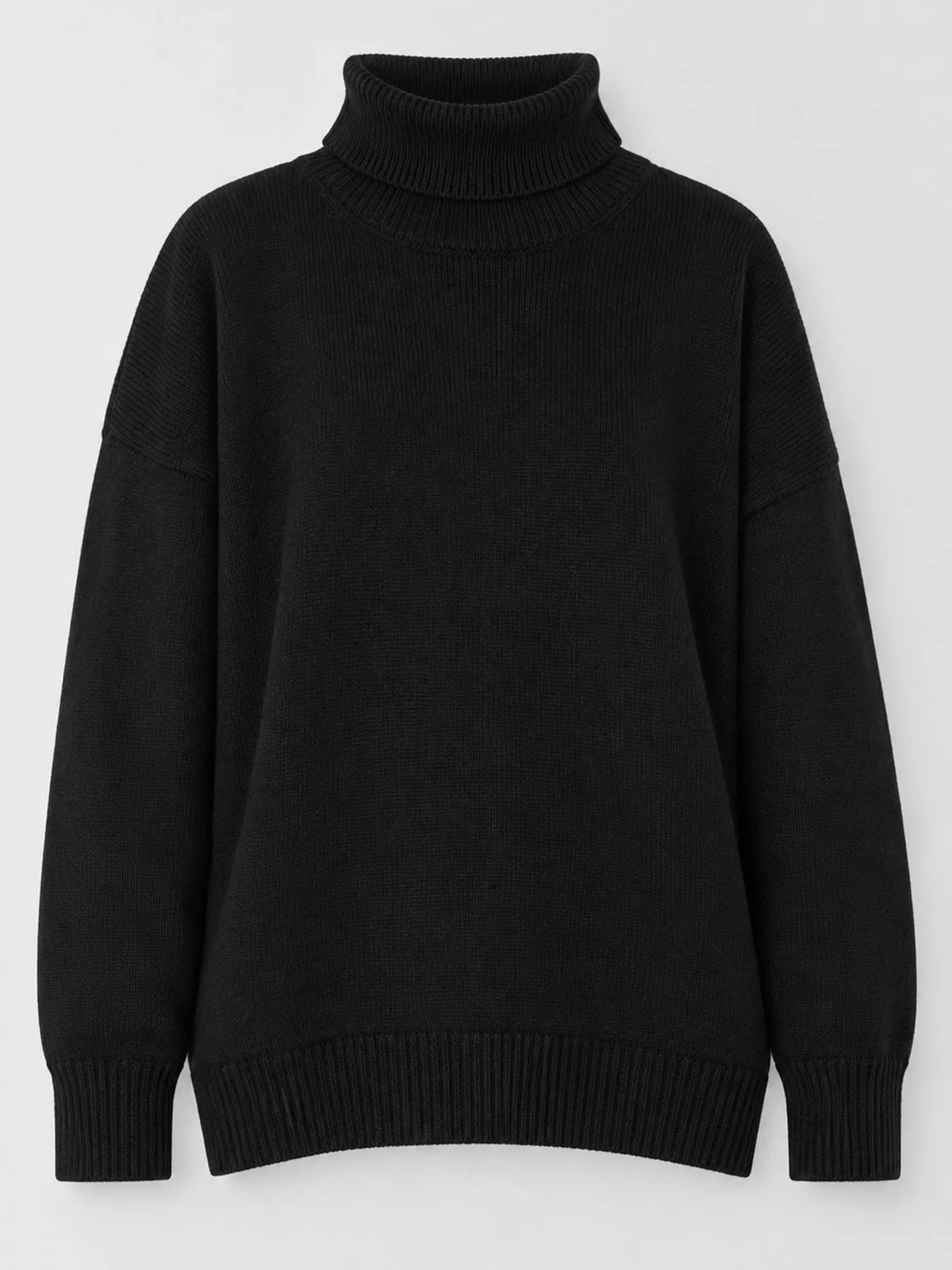 Women's Oversized Ribbed Turtleneck Sweater – Dropped Shoulder Relaxed Fit - photo 13