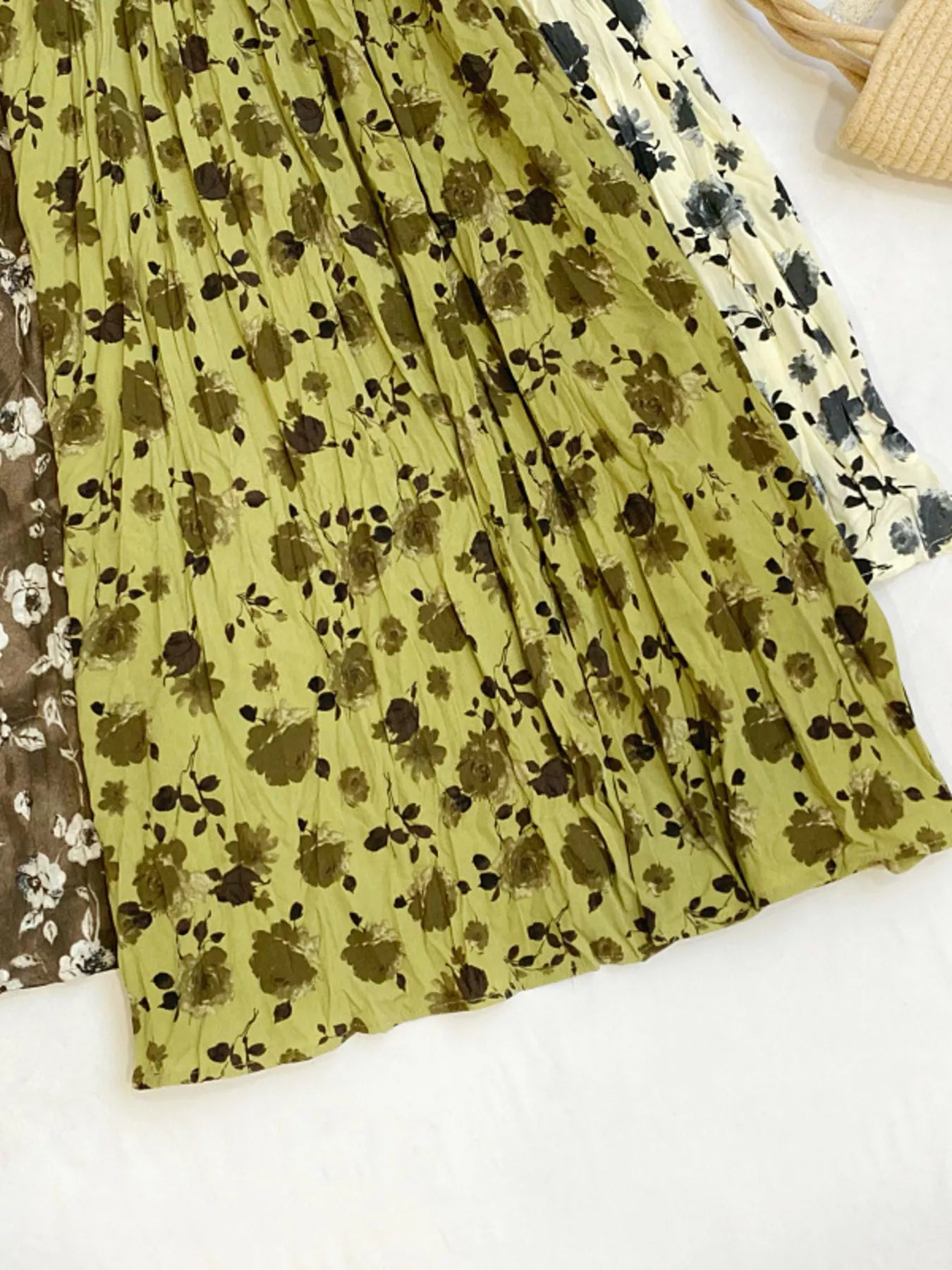Floral Print Elastic Waist Midi Skirt Secondary image
