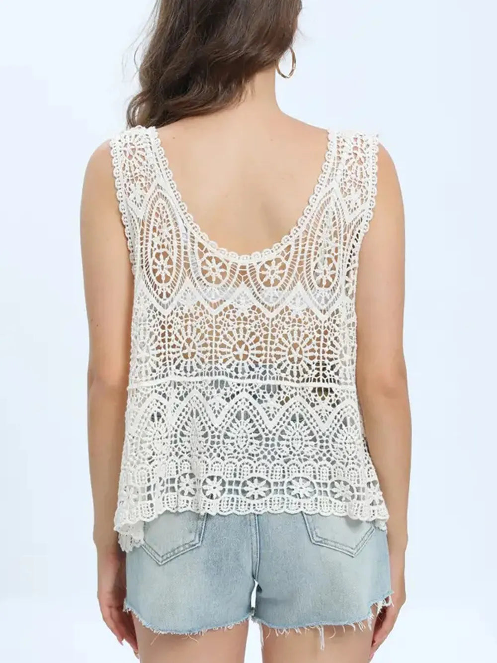 Cutout Round Neck Sleeveless Cover Up Secondary image