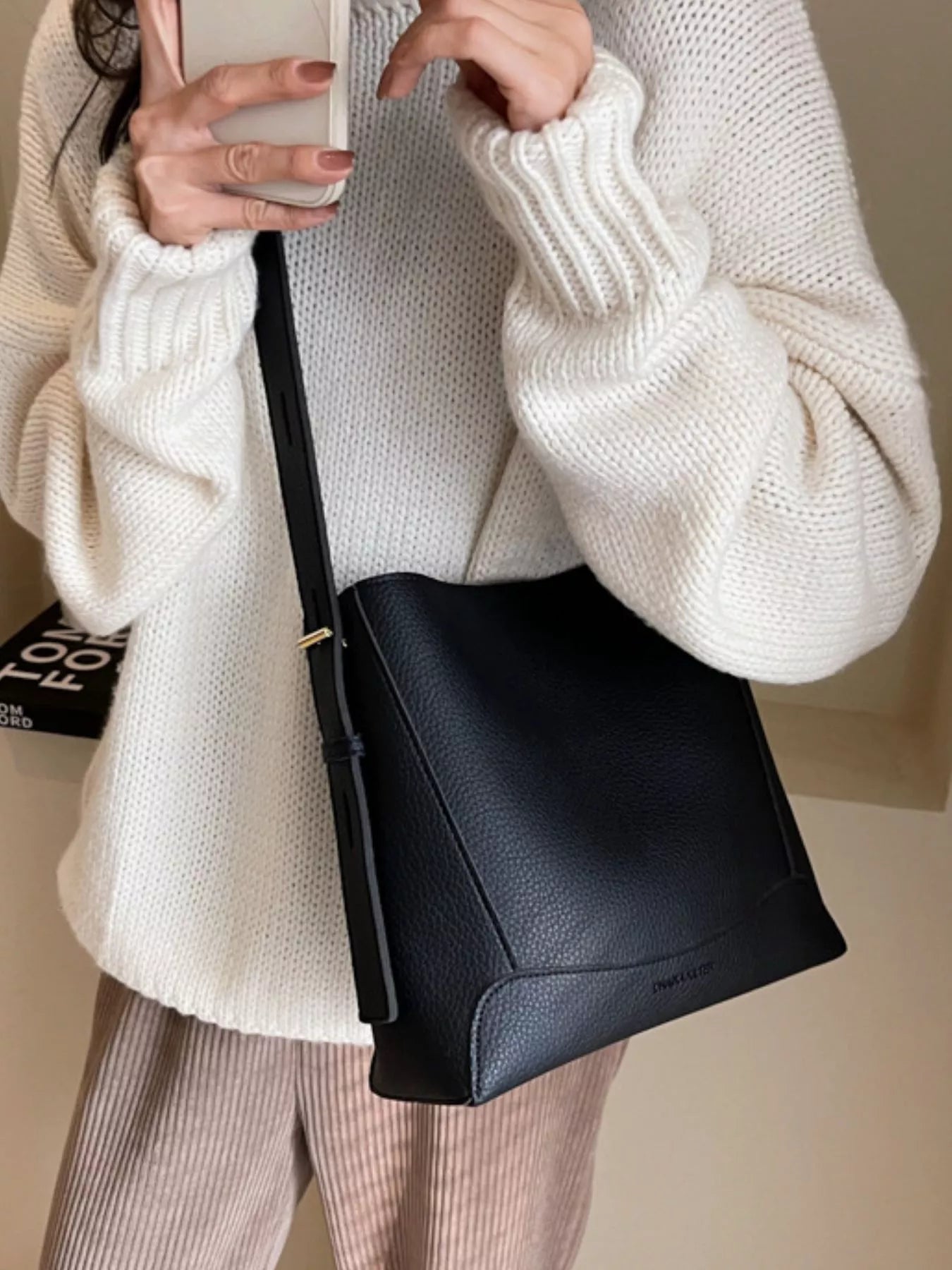 Leather Adjustable Strap Crossbody Bag Secondary image